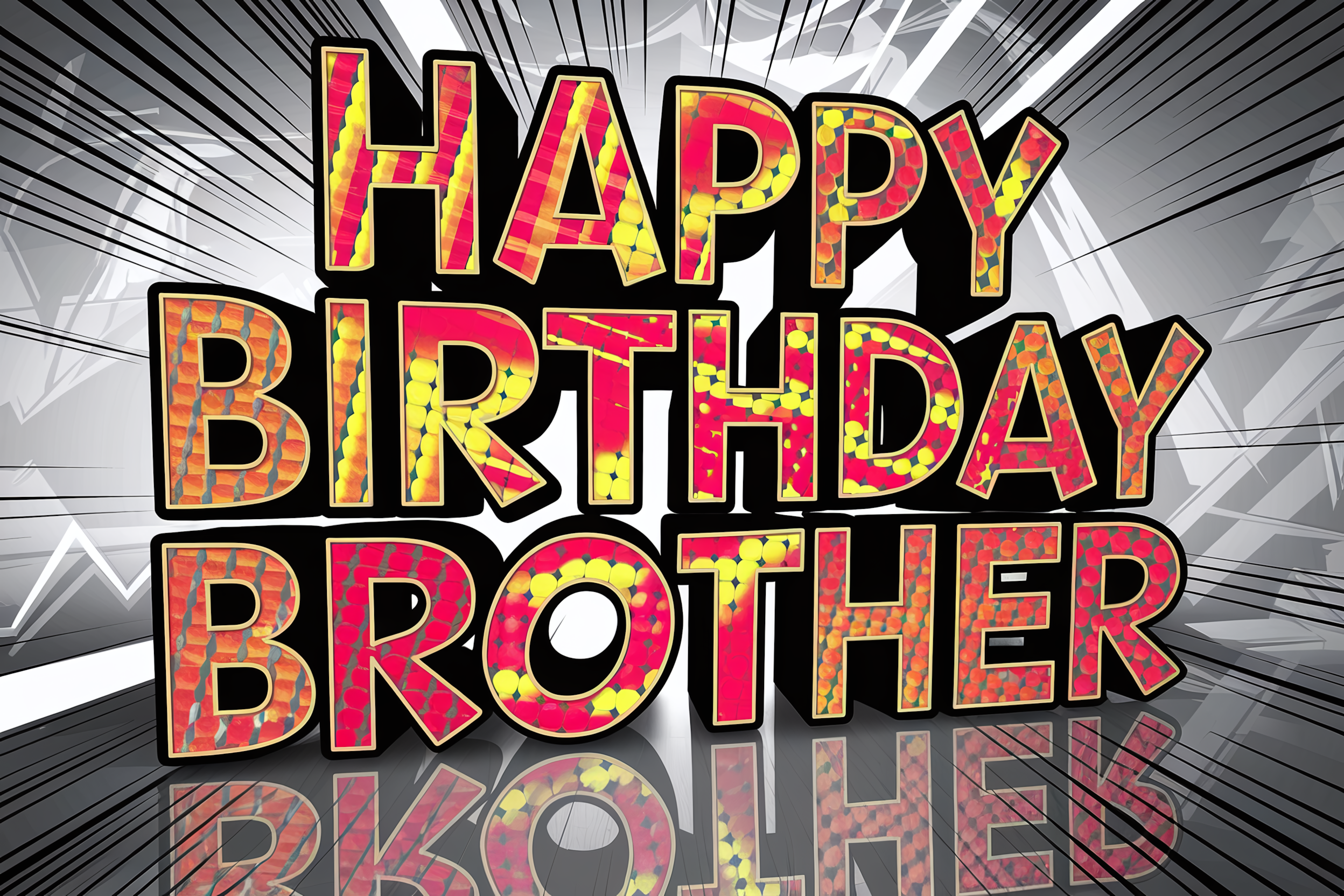 Happy Birthday Brother 3D Text