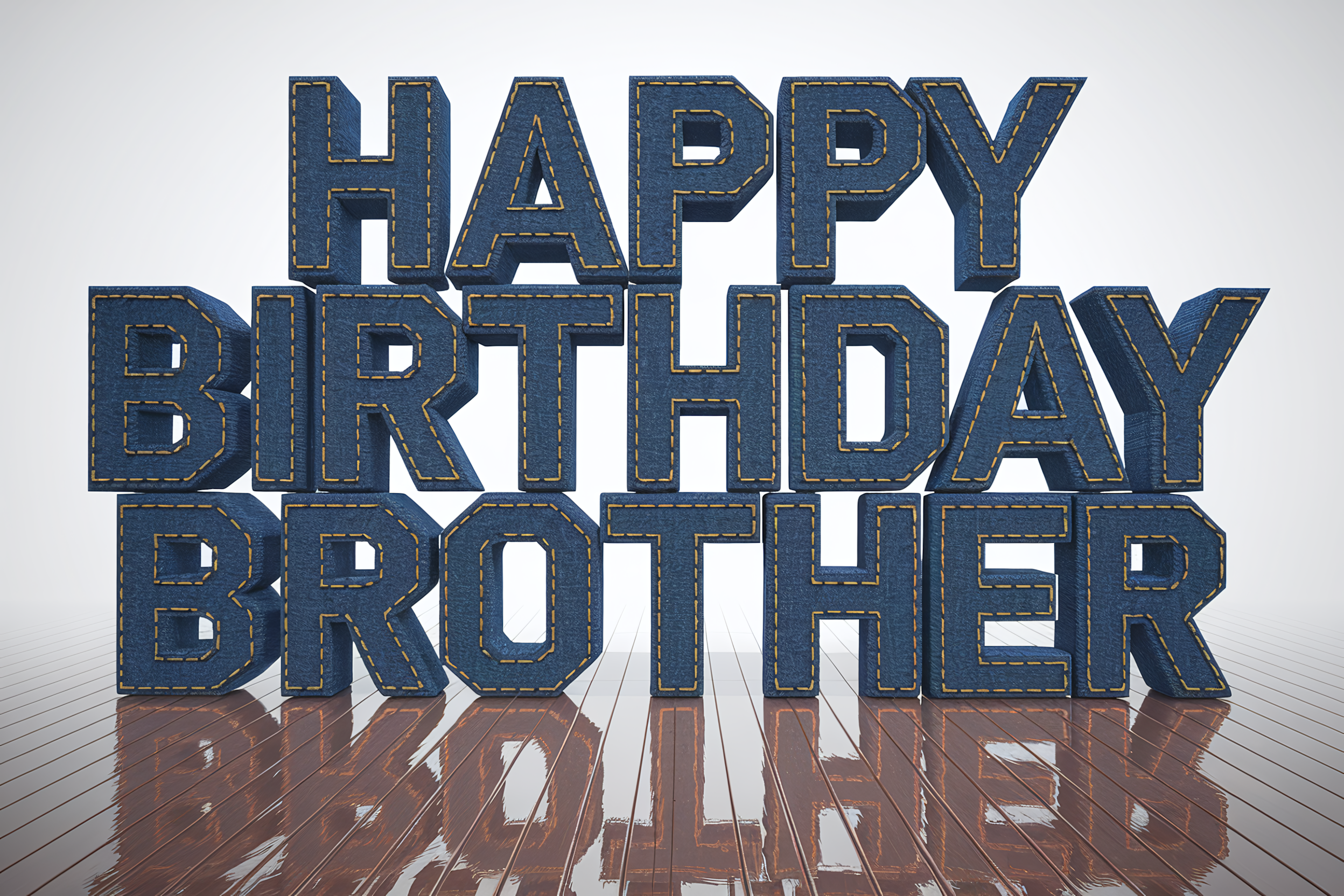 Happy Birthday Brother Denim Banner