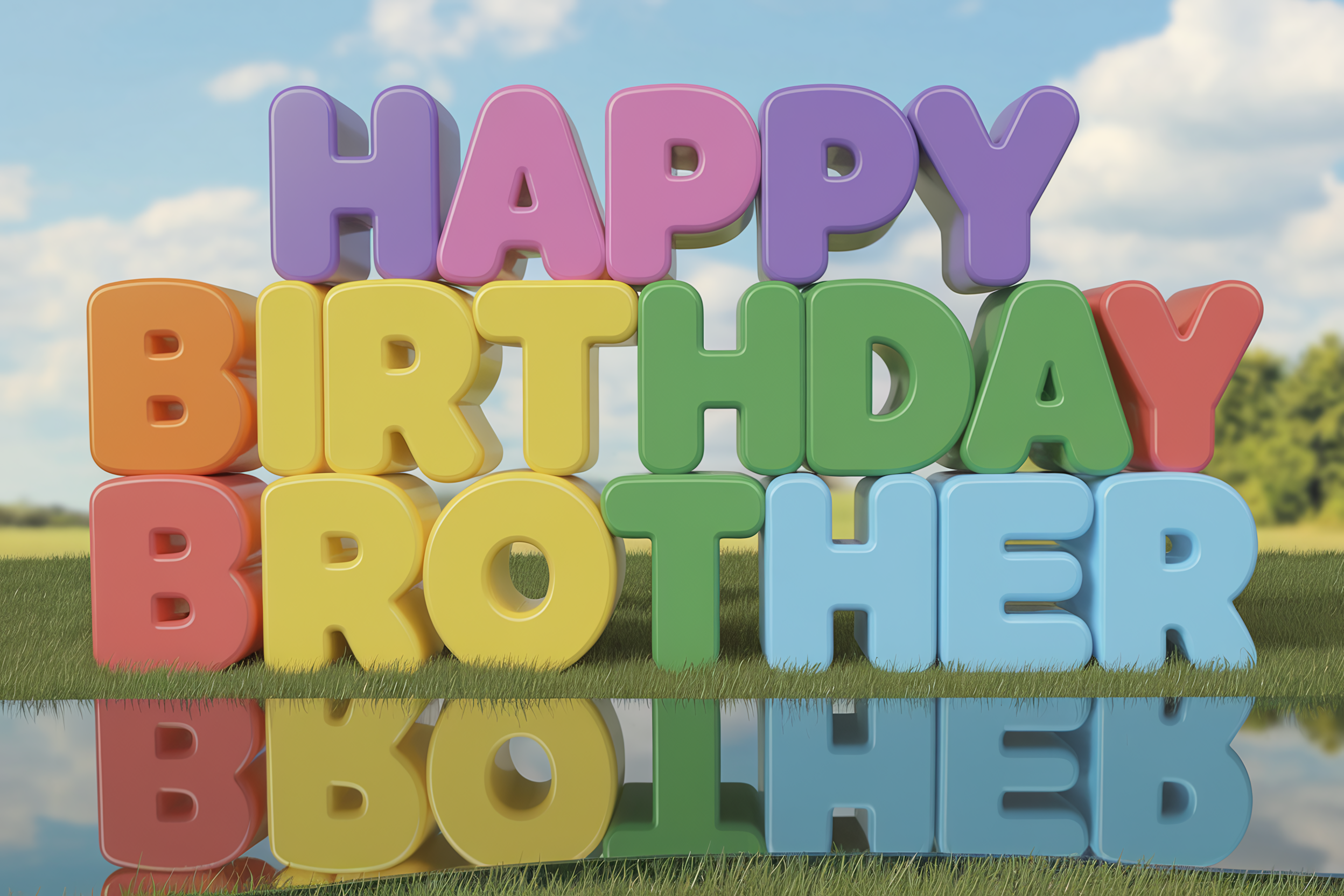 Happy Birthday Brother 3D Render