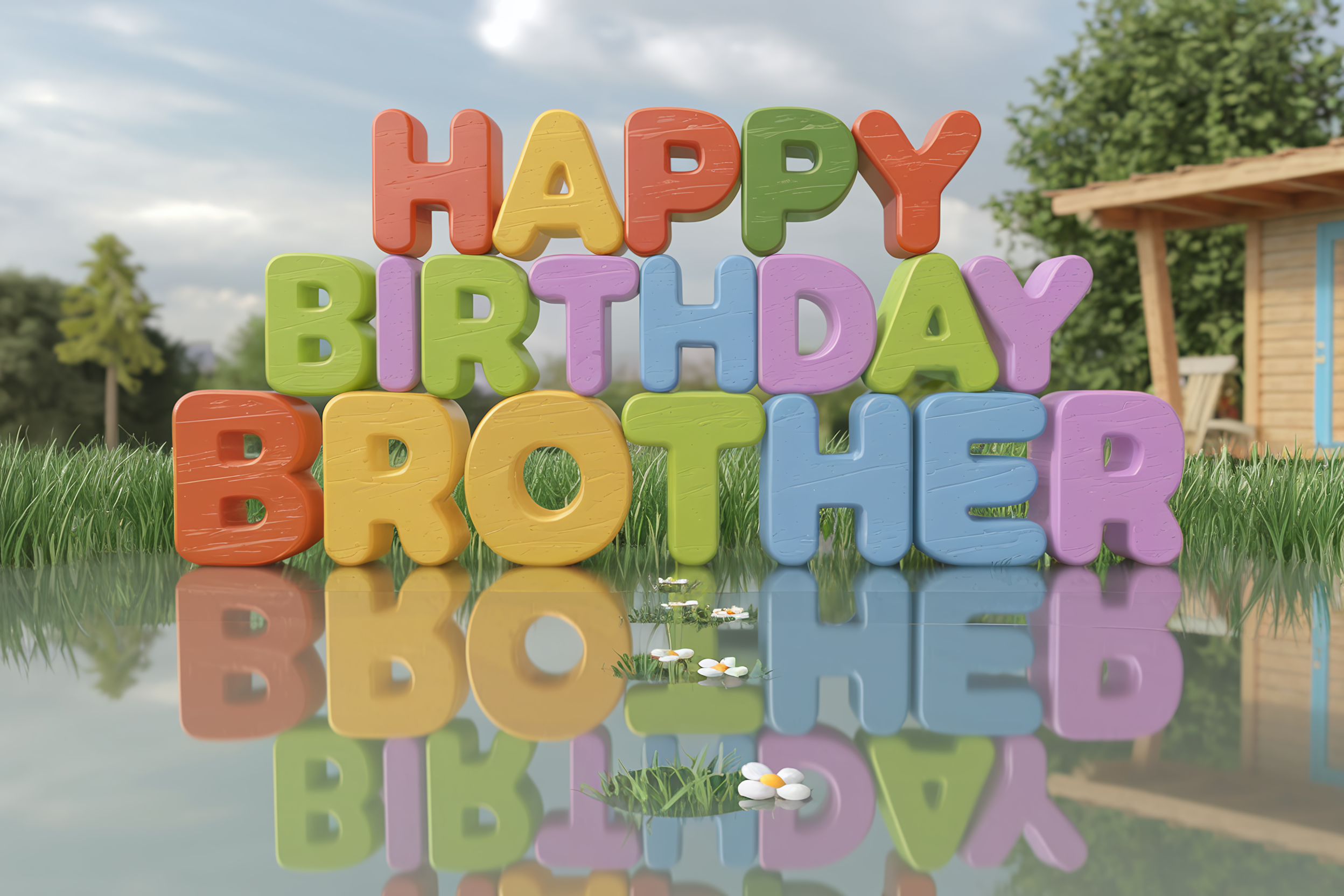 Happy Birthday Brother 3D Render