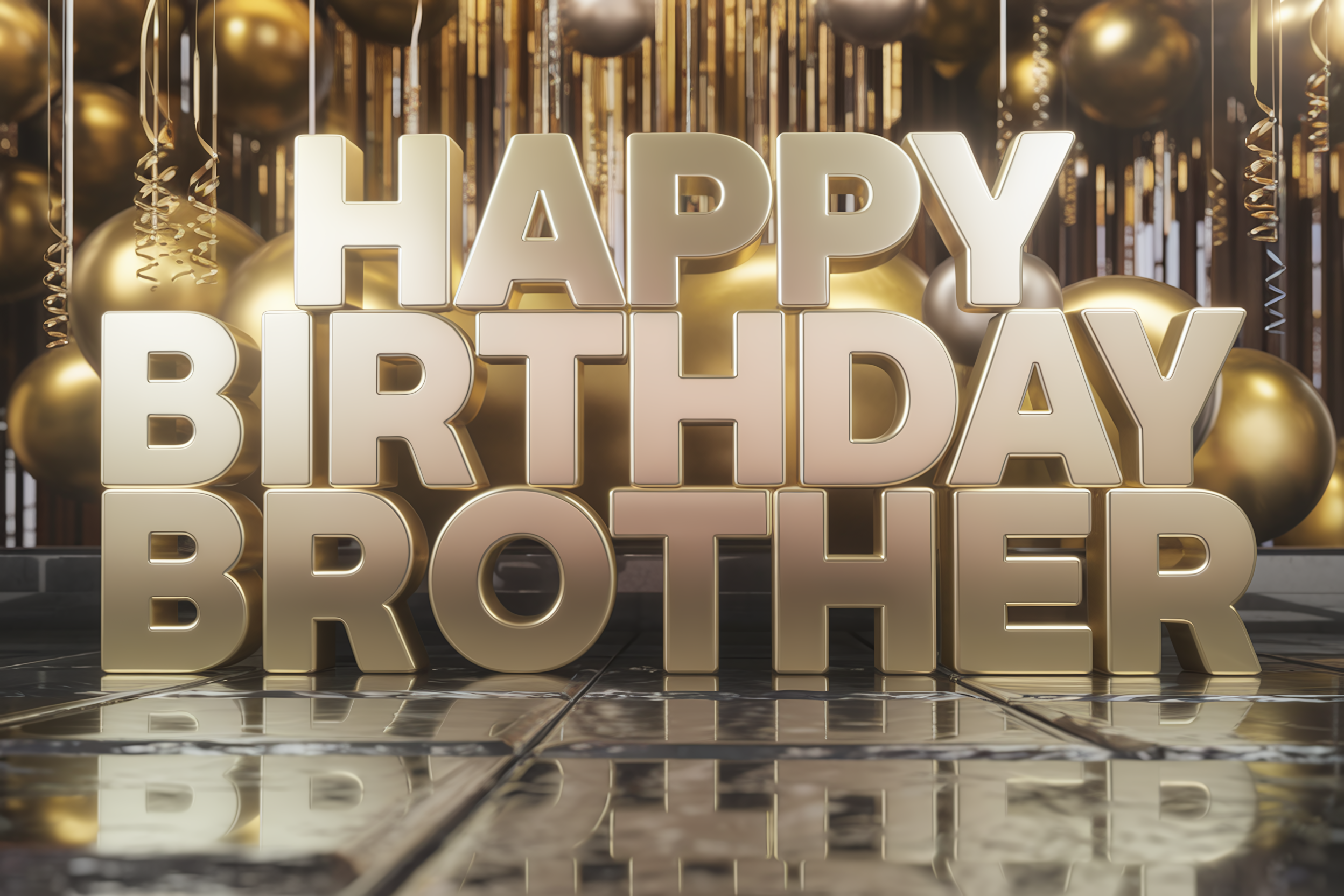 Happy Birthday Brother 3D Render