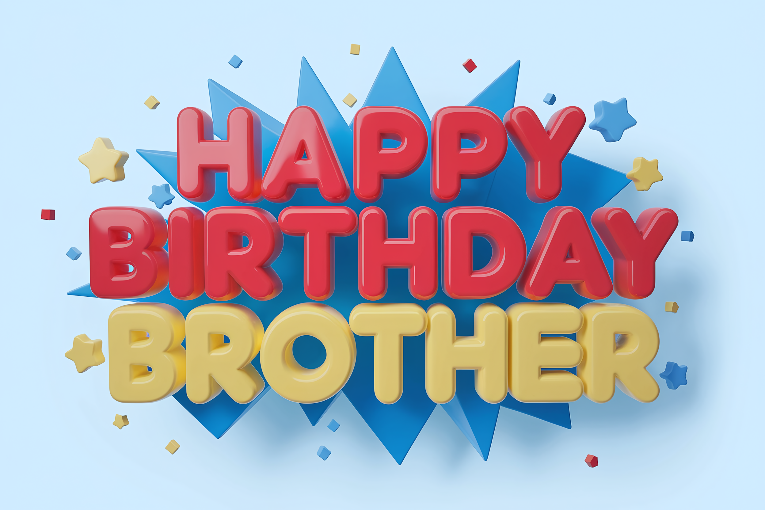 Happy Birthday Brother 3D Render