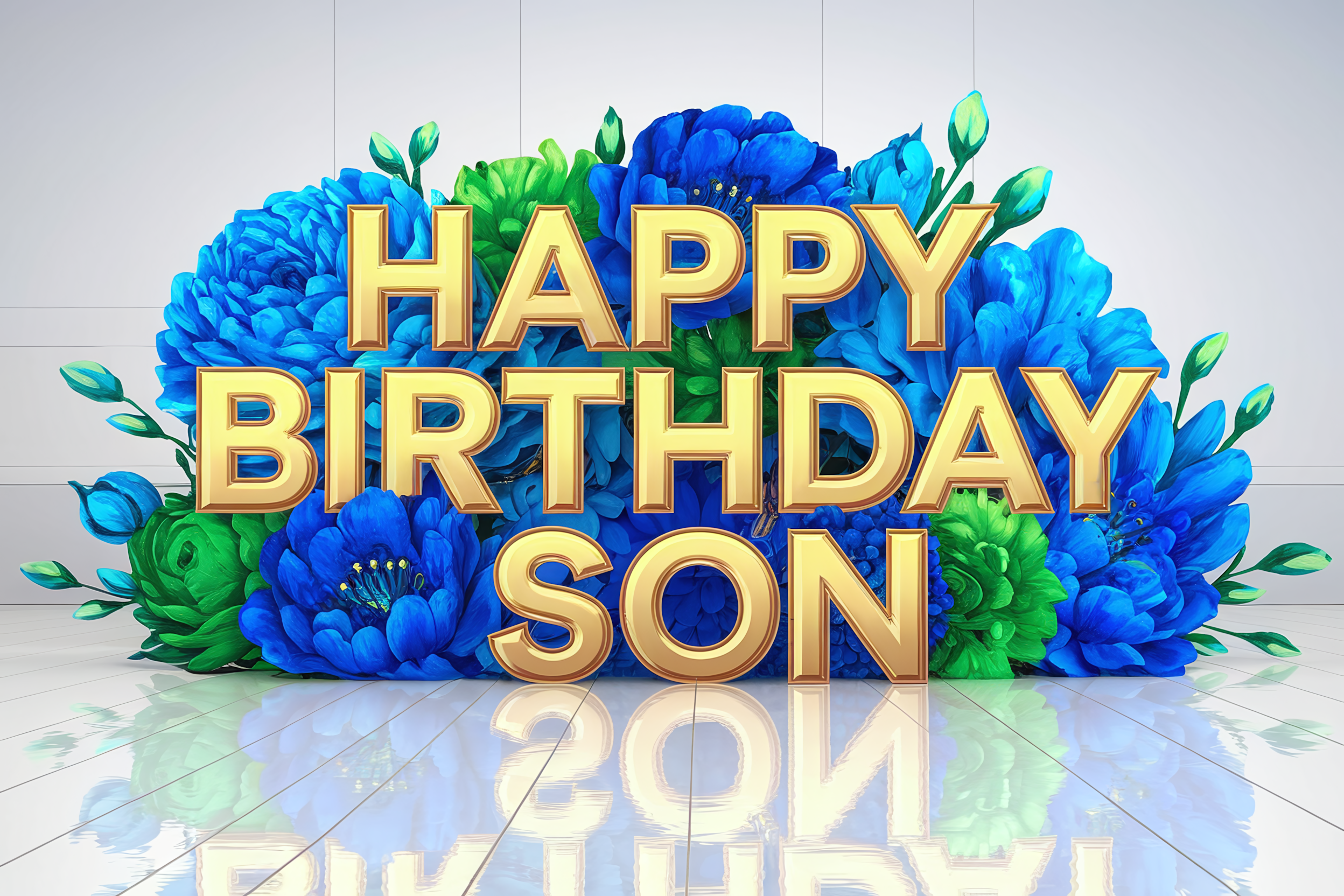 Happy Birthday Son Floral Greeting