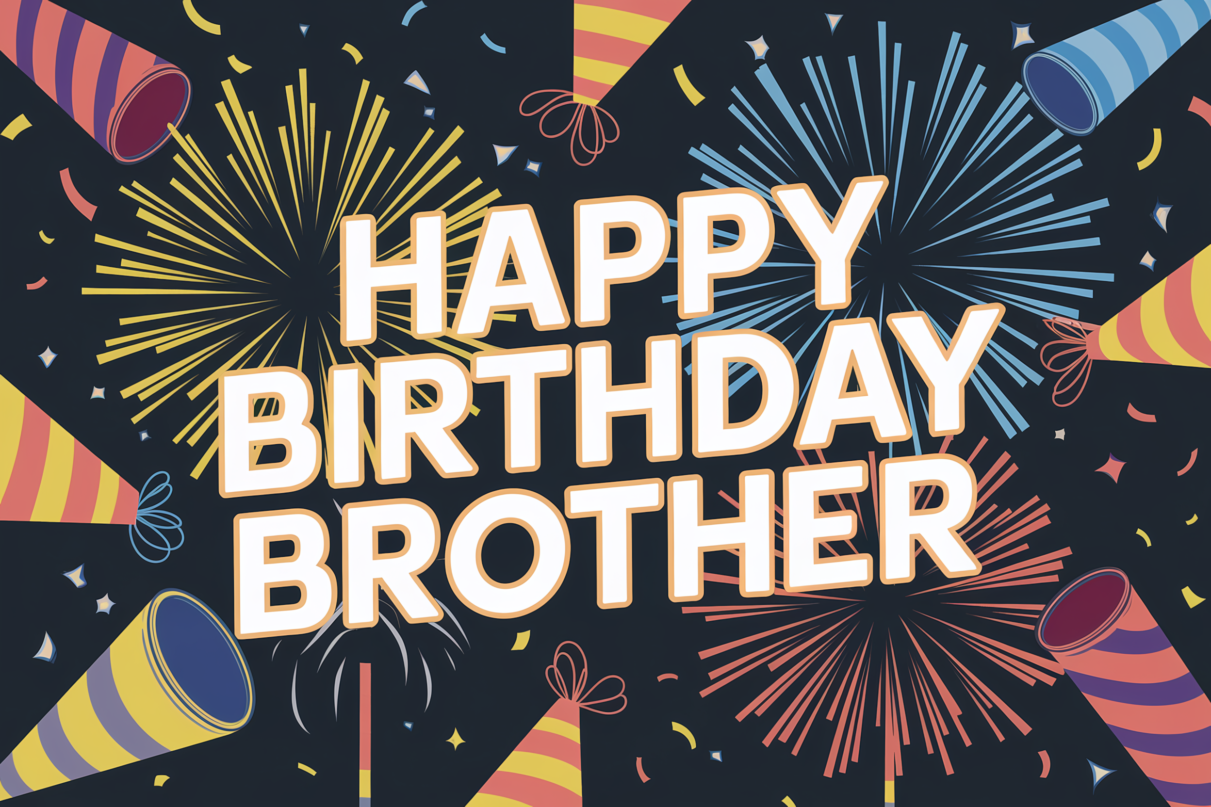 Happy Birthday Brother with Fireworks