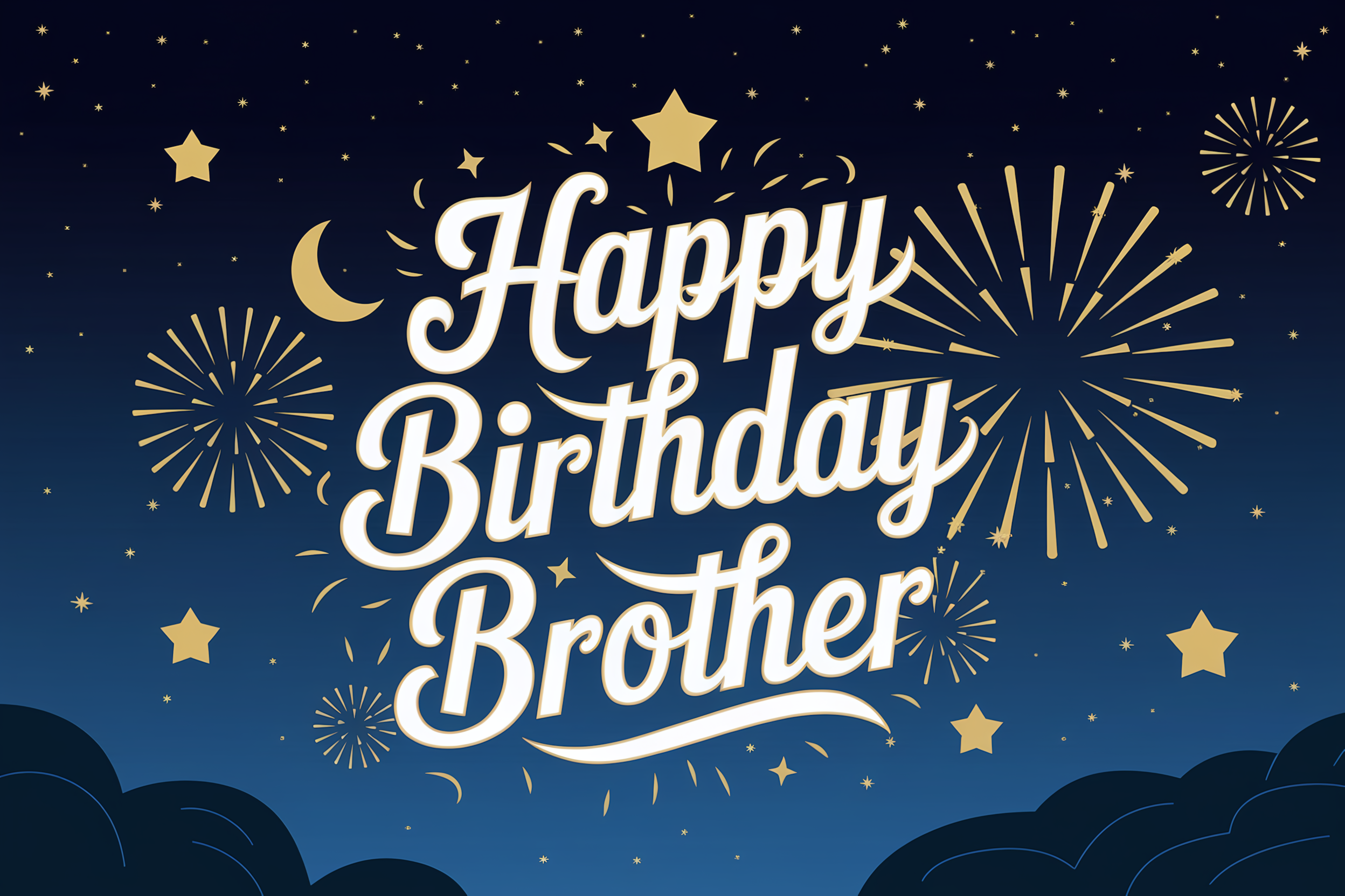 Happy Birthday Brother Night Sky