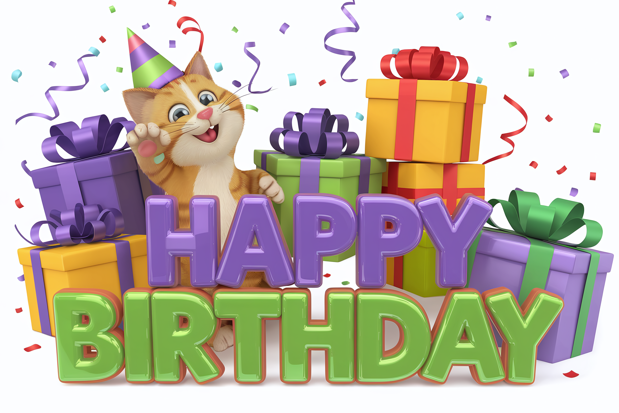 Happy Birthday Cat & Gifts