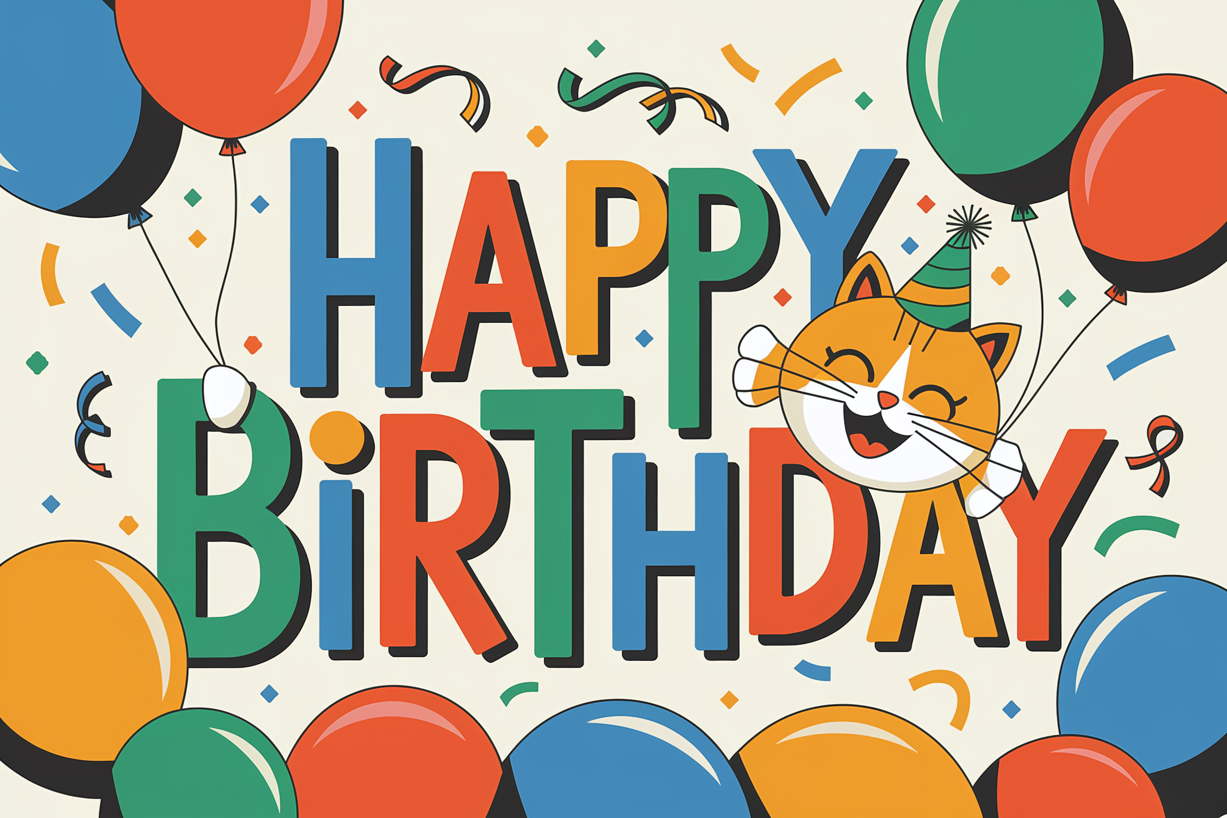 Happy Birthday Cat Card