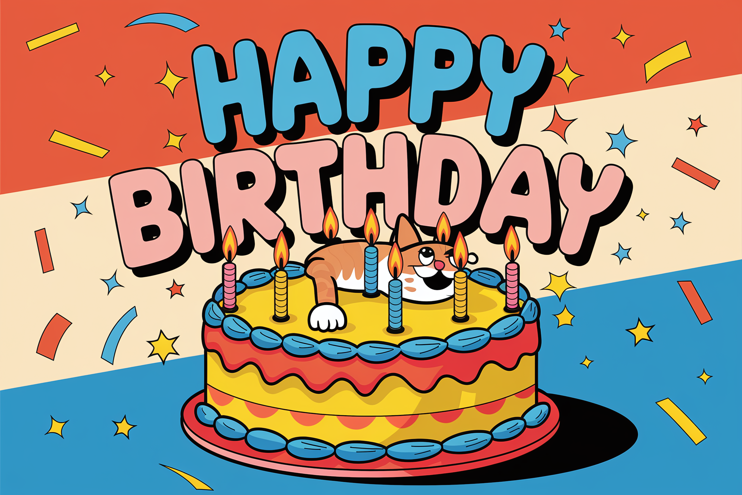 Happy Birthday Cat Cake