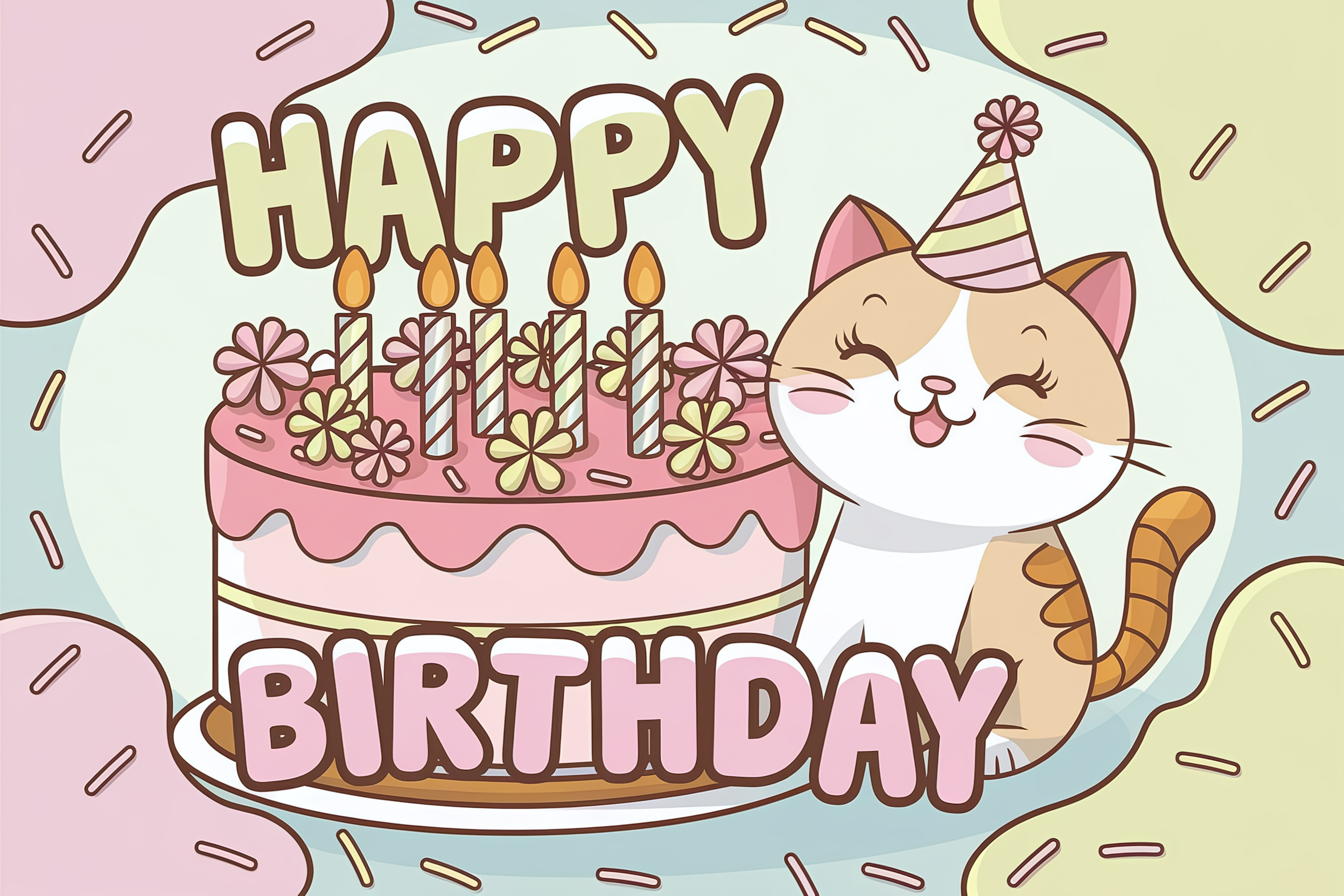 Happy Birthday Cat Card