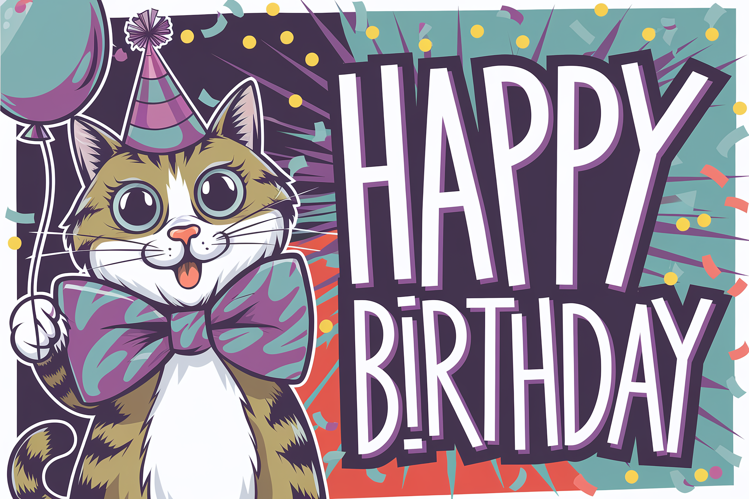 Happy Birthday Cat Card