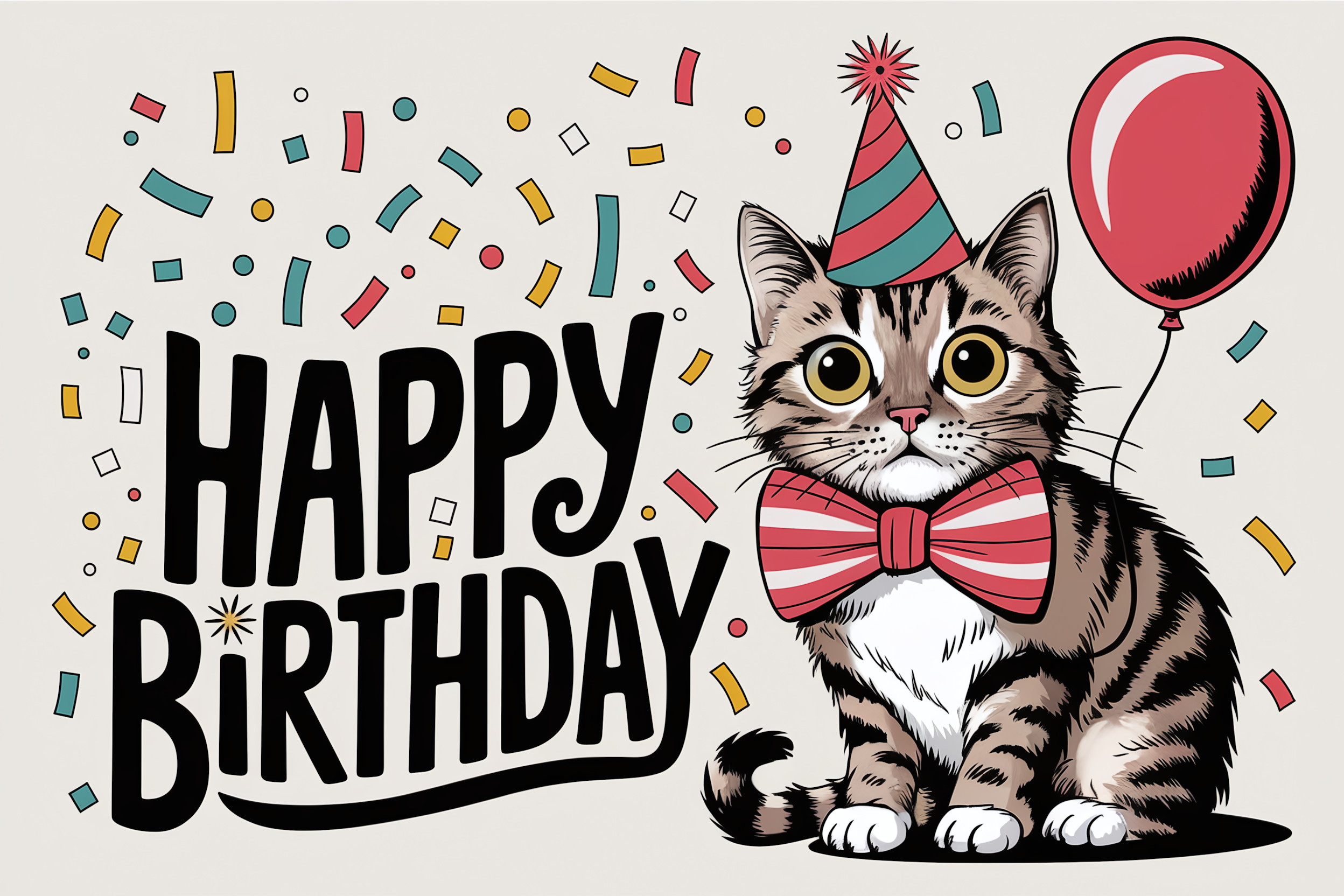 Happy Birthday Cat Card