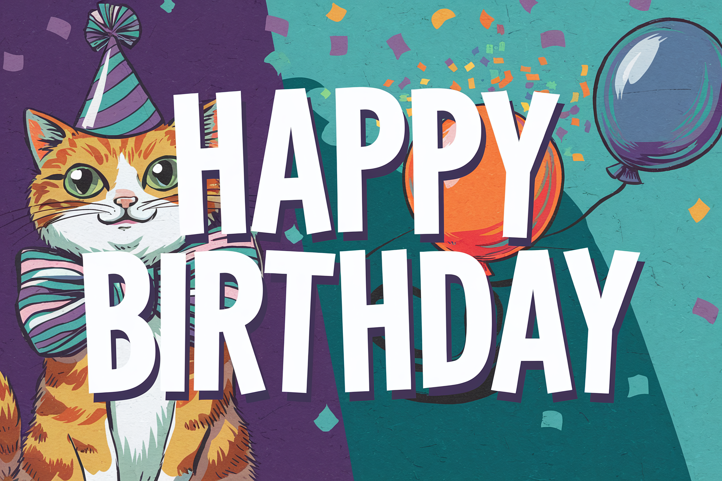 Quirky Cat Birthday Card
