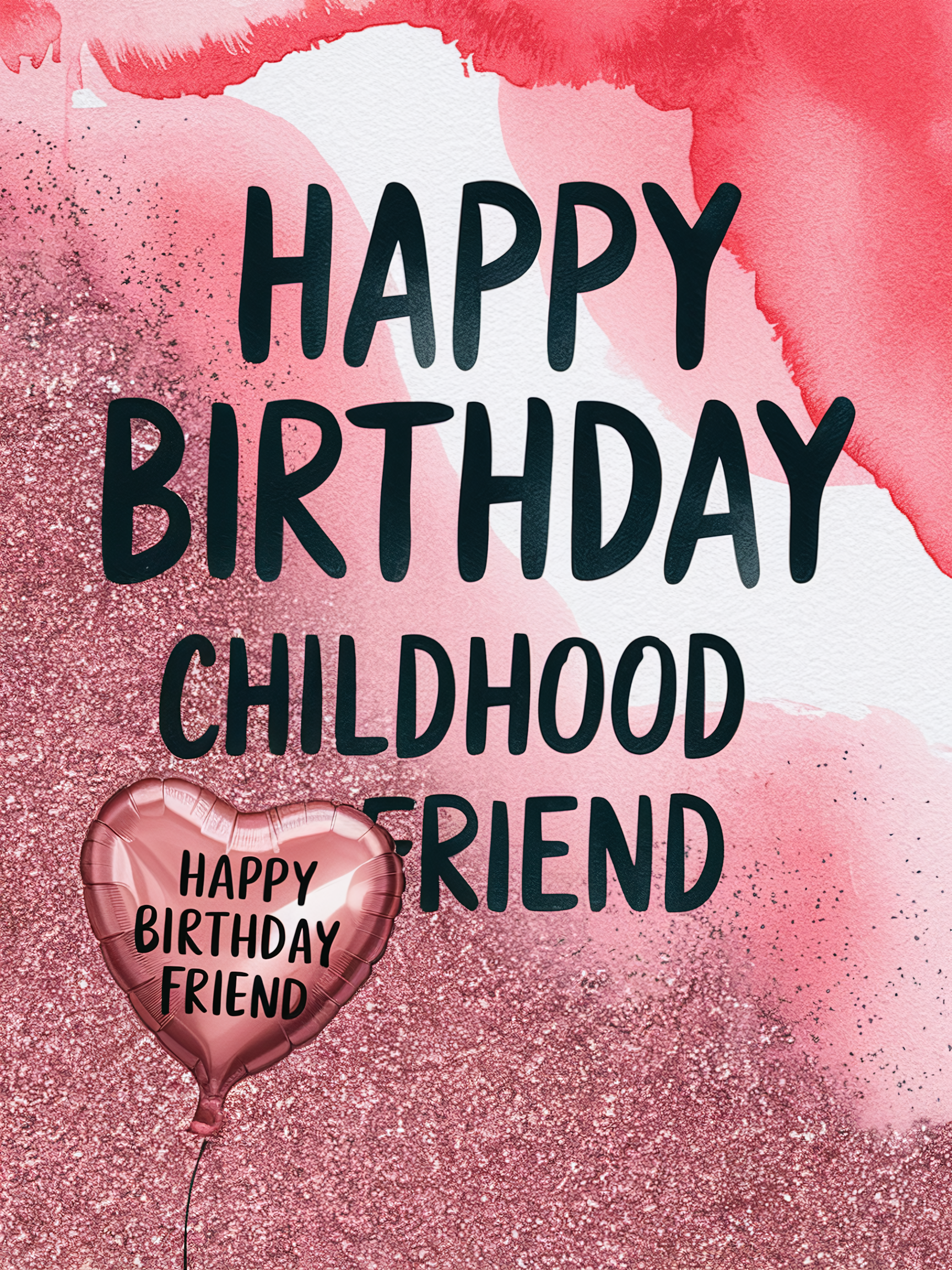 Happy Birthday Childhood Friend Watercolor Card