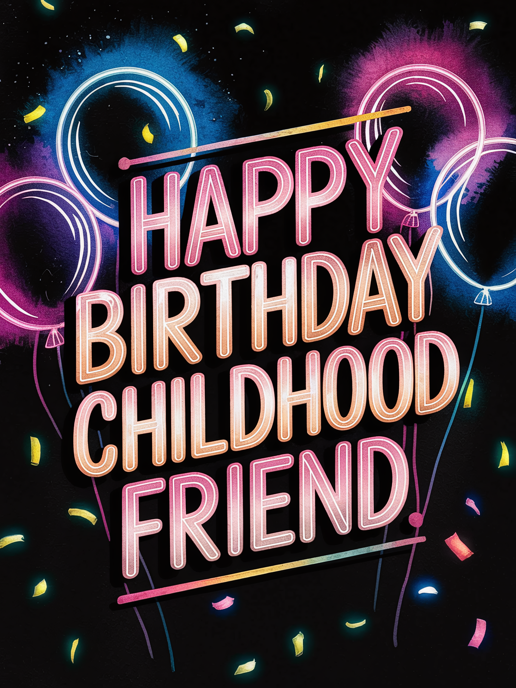 Watercolor Birthday Card for Childhood Friend