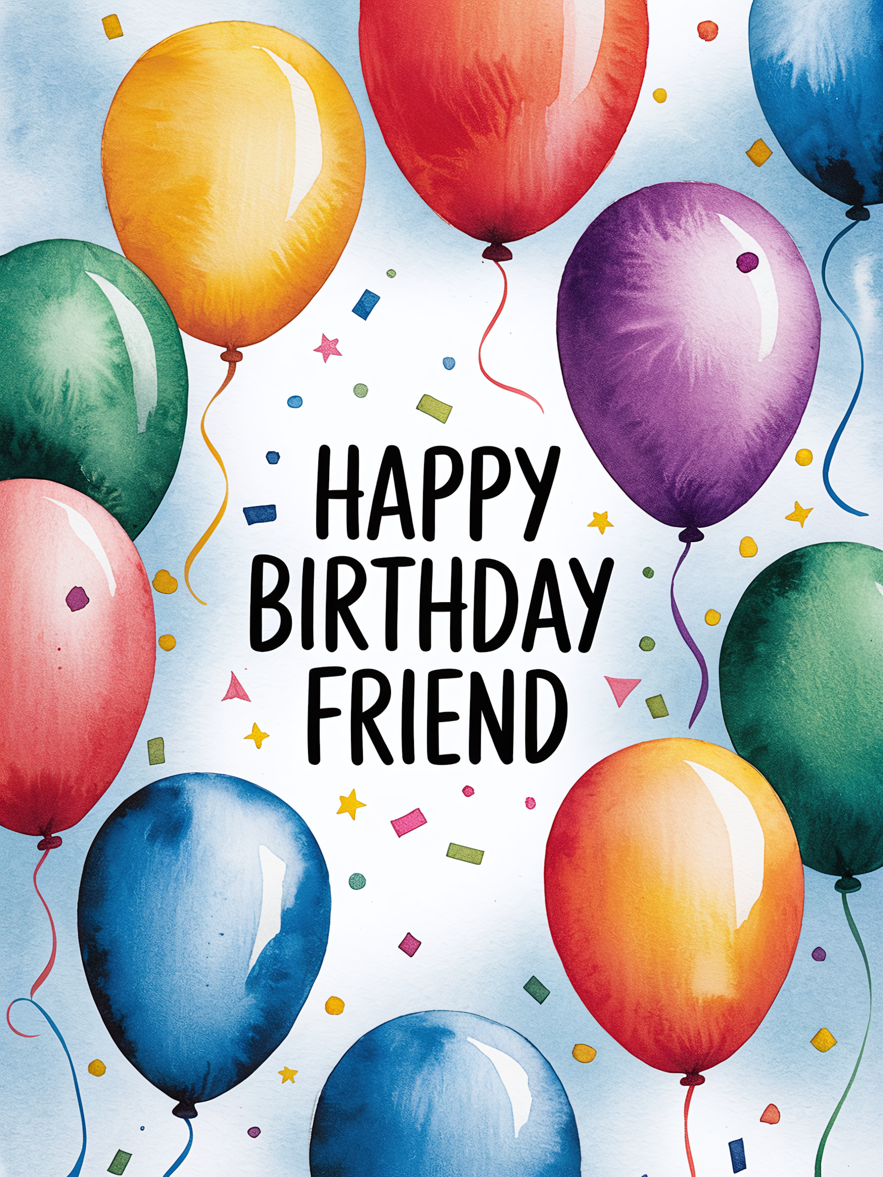 Happy Birthday Friend Watercolor Card