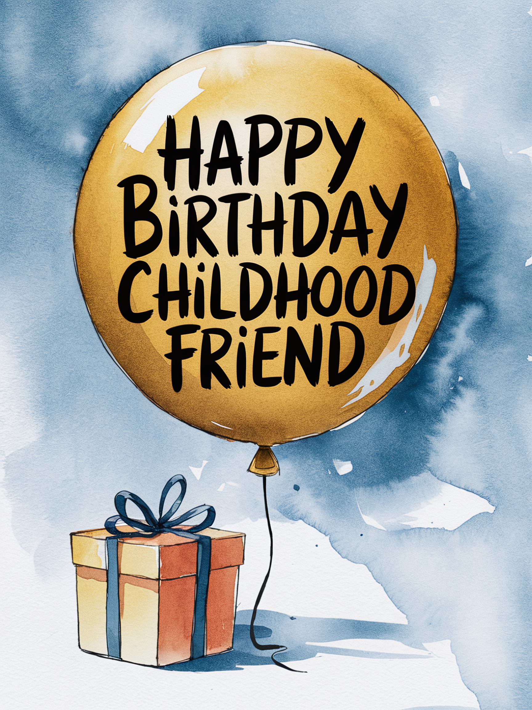 Watercolor Birthday Card for Childhood Friend