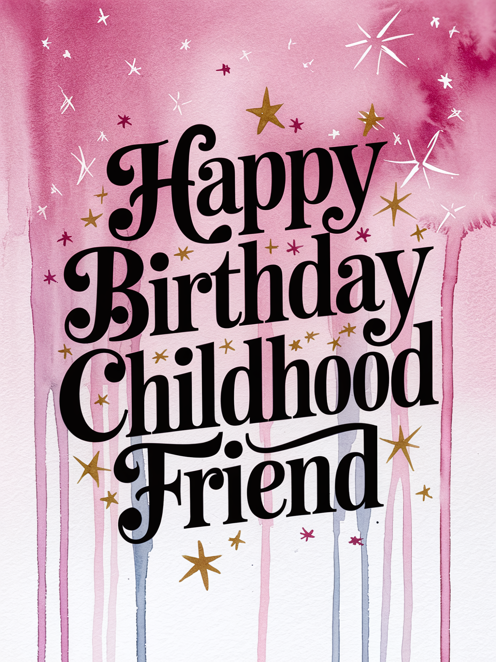 Watercolor Birthday Card for Childhood Friend