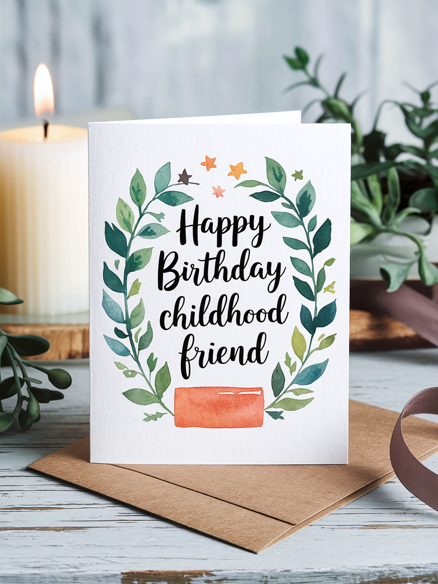 Watercolor Birthday Card for Childhood Friend