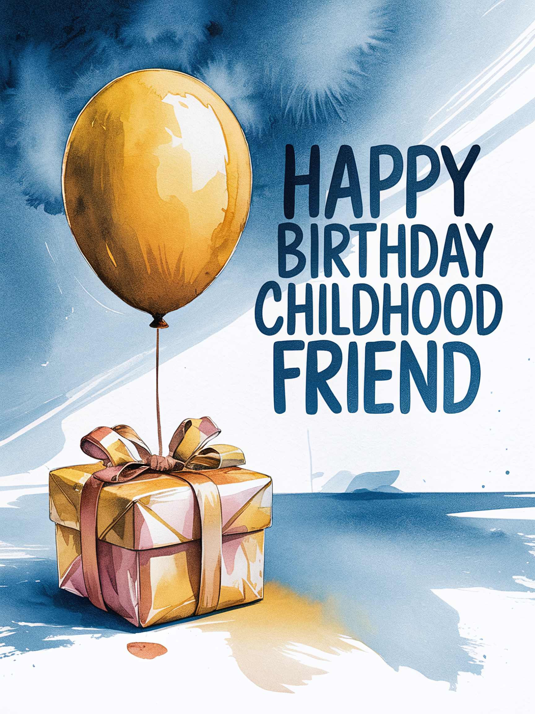 Watercolor Birthday Gift for Childhood Friend