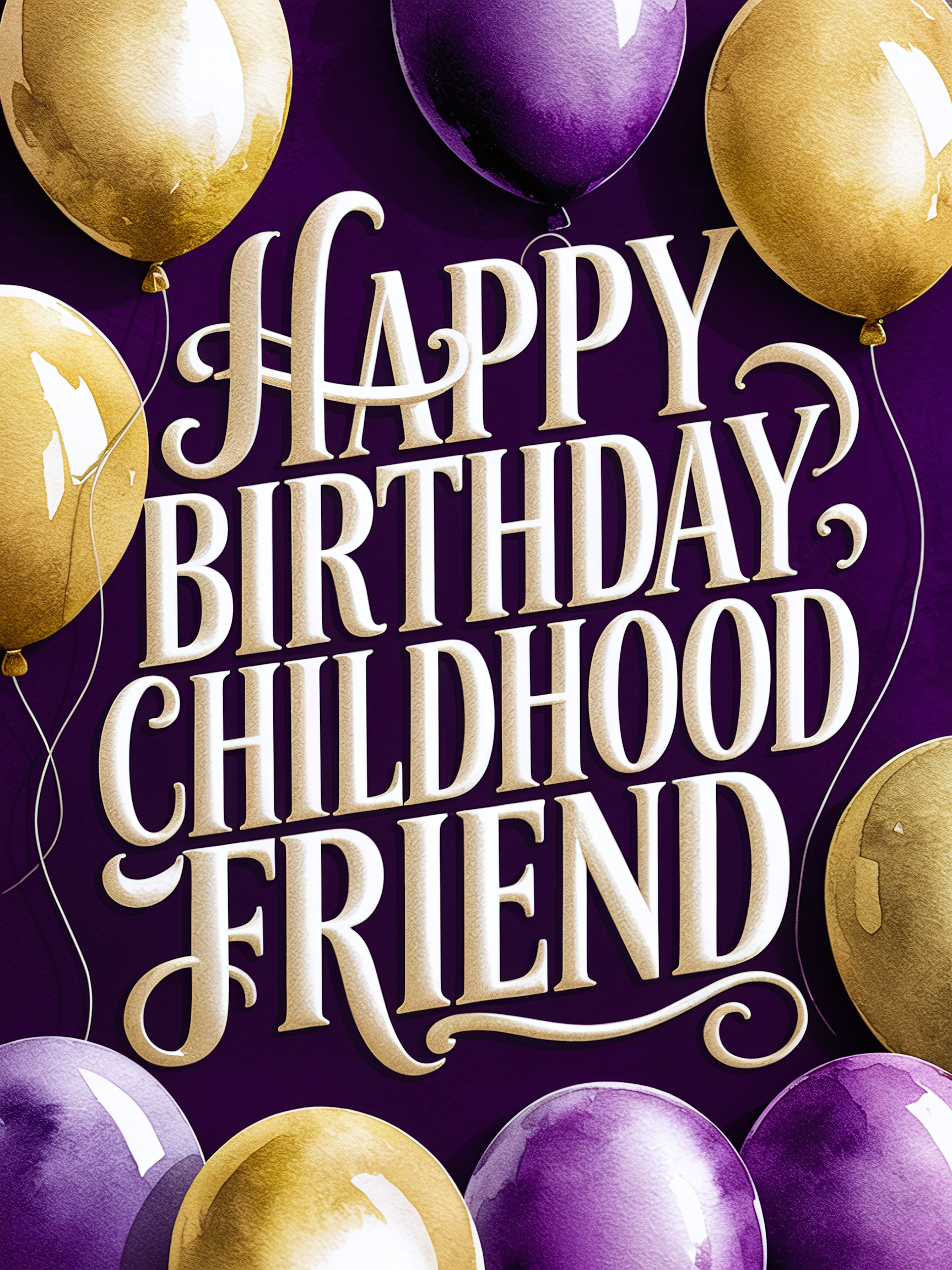 Watercolor Birthday Card For Childhood Friend