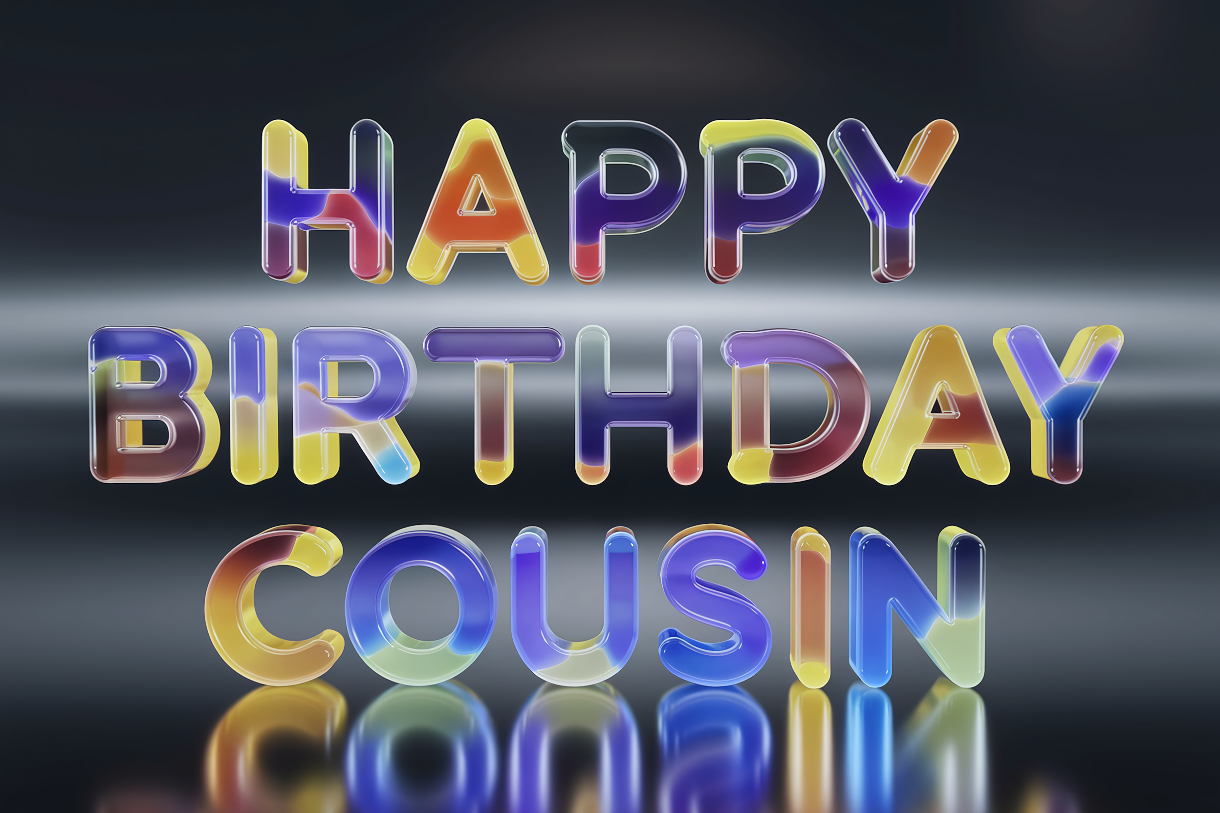 Free Download Happy Birthday Cousin 3D Text