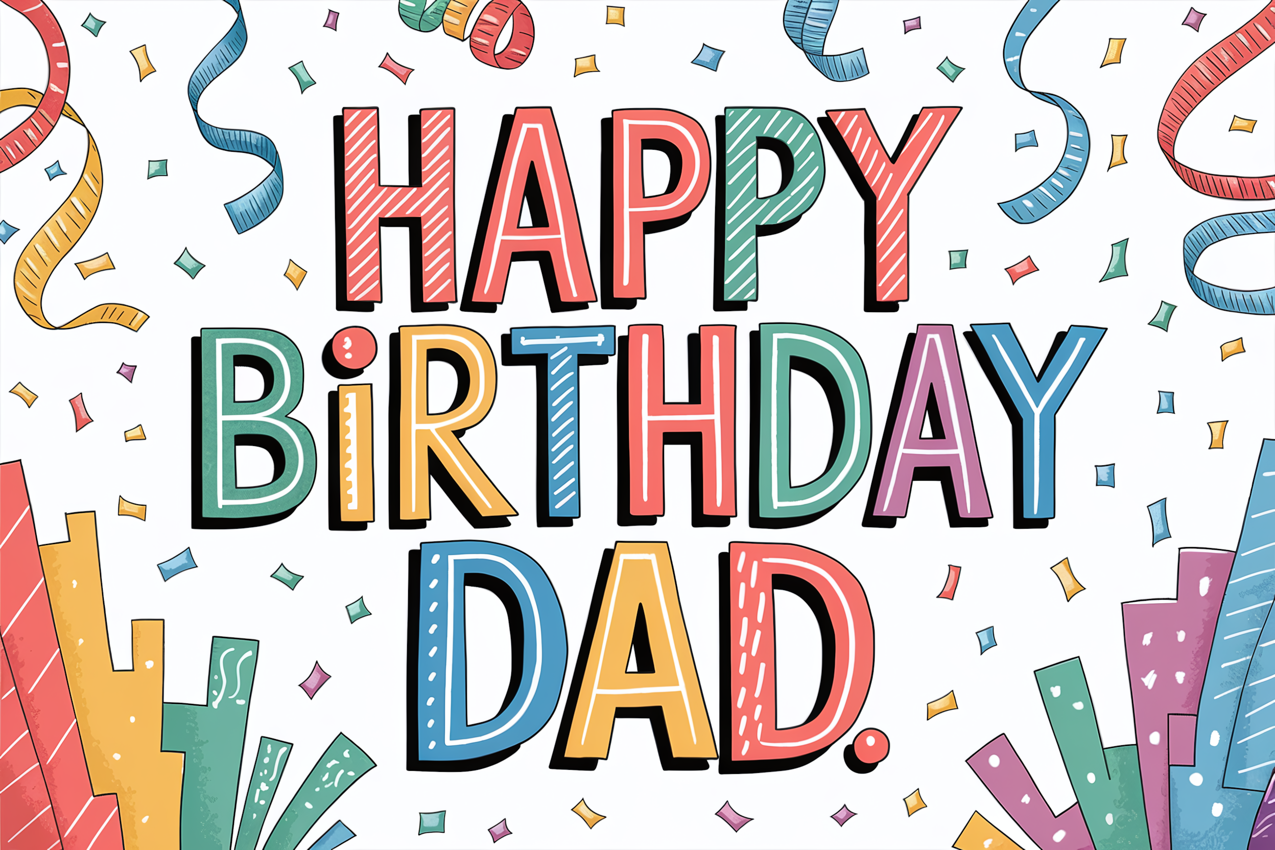 Happy Birthday Dad Painted Stripes main image 1