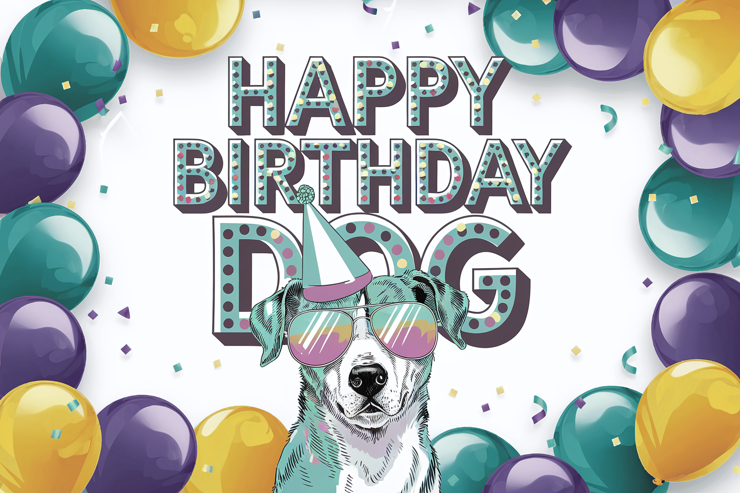 Happy Birthday Dog Card Design