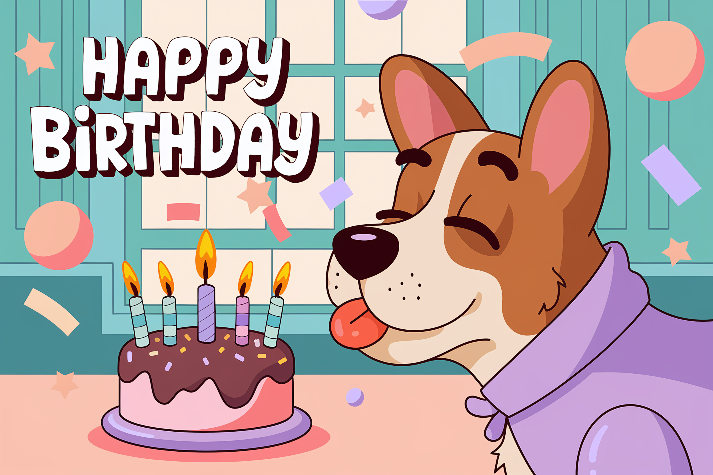 Cute Dog Birthday Card