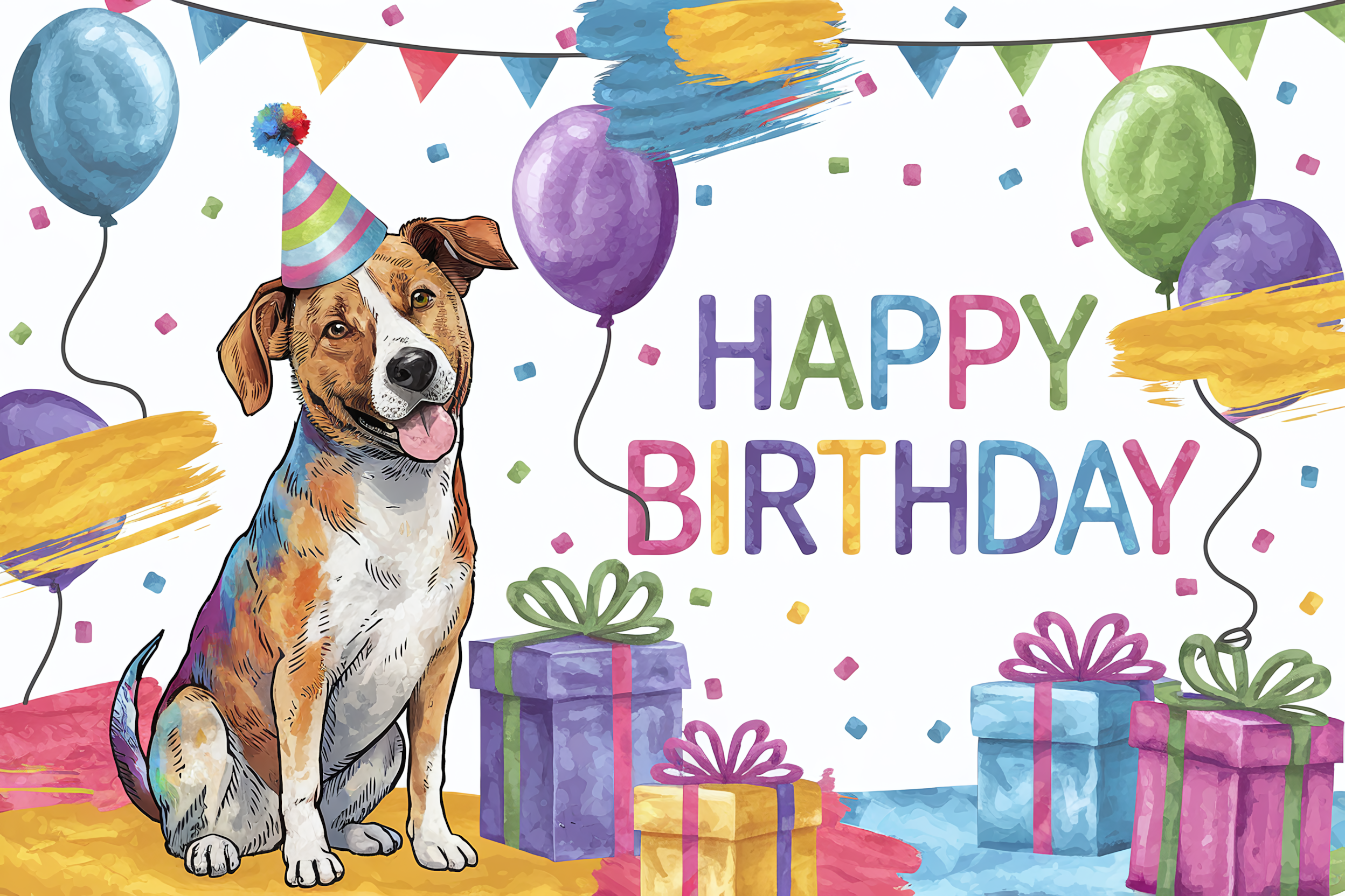 Happy Birthday Dog Card