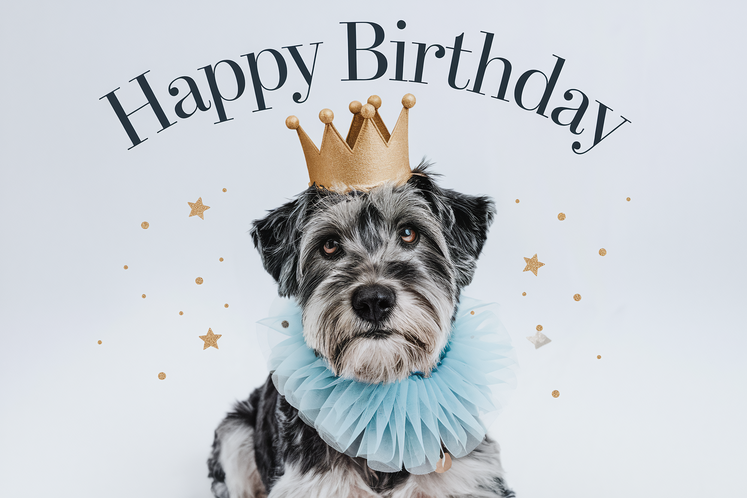Happy Birthday Dog Wearing A Crown