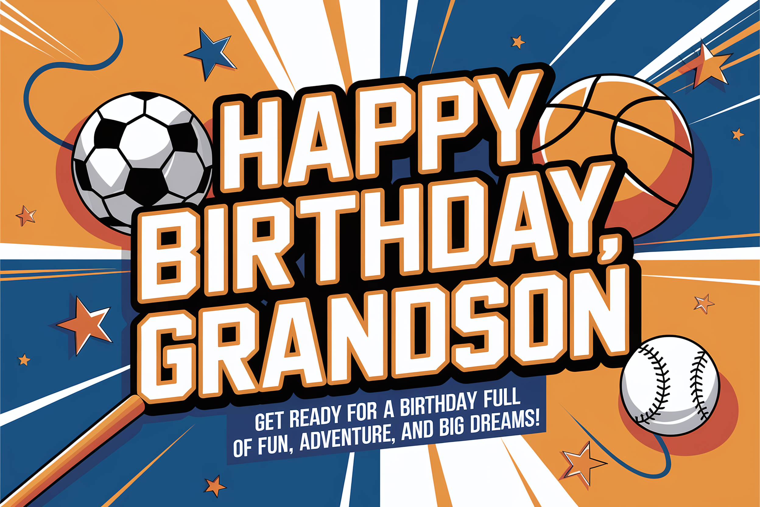 Happy Birthday Grandson Sports Card