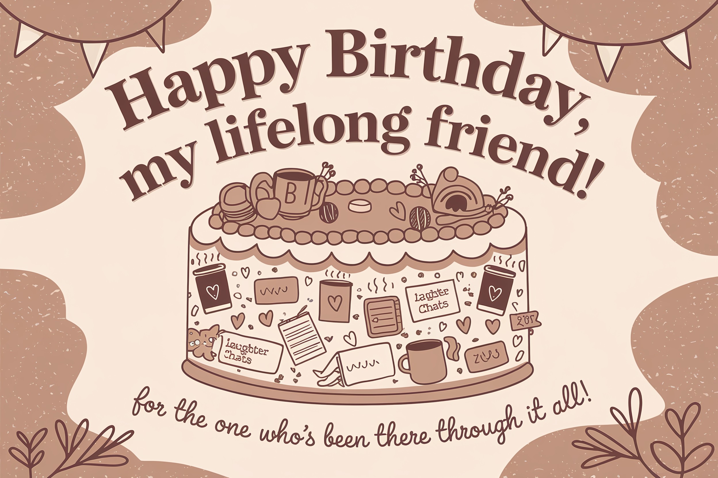 Happy Birthday Friend Illustration