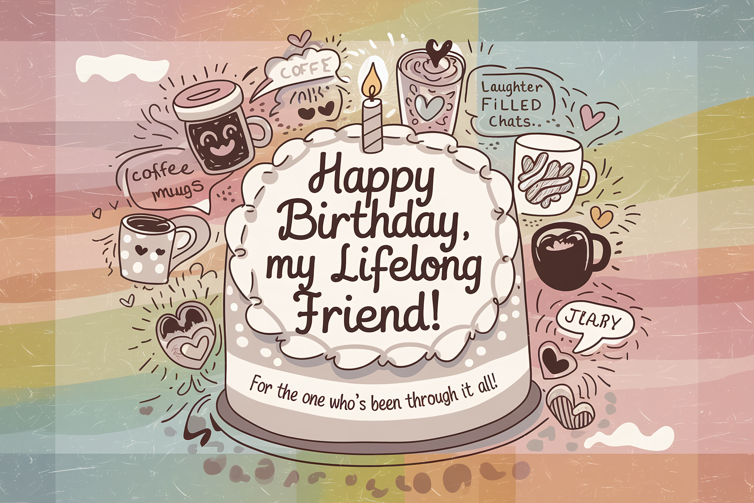 Happy Birthday Lifelong Friend Cake