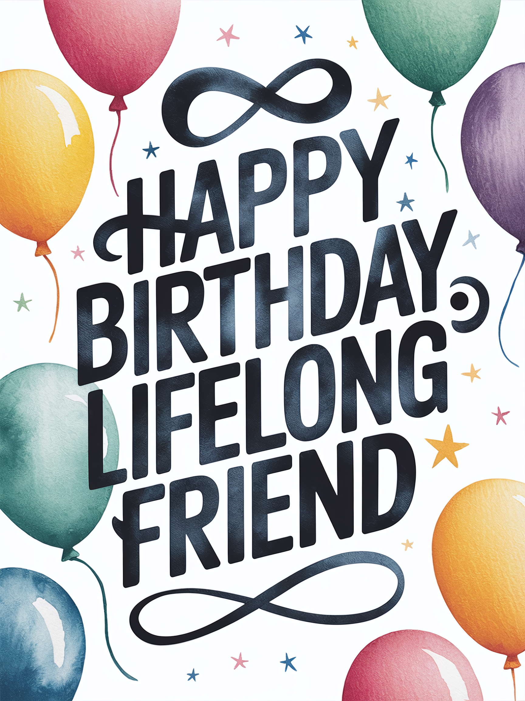 Happy Birthday Lifelong Friend Watercolor Card
