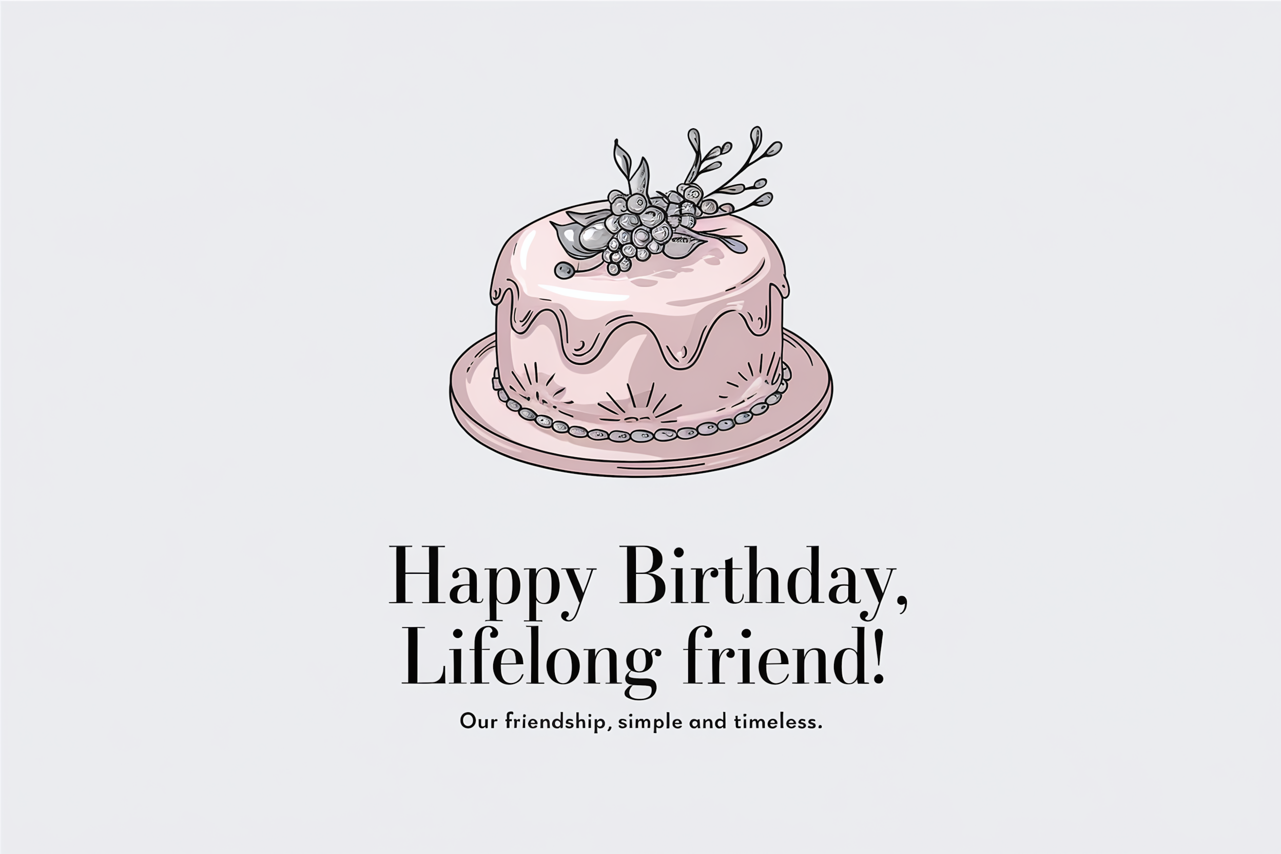 Hand-Drawn Birthday Cake Illustration