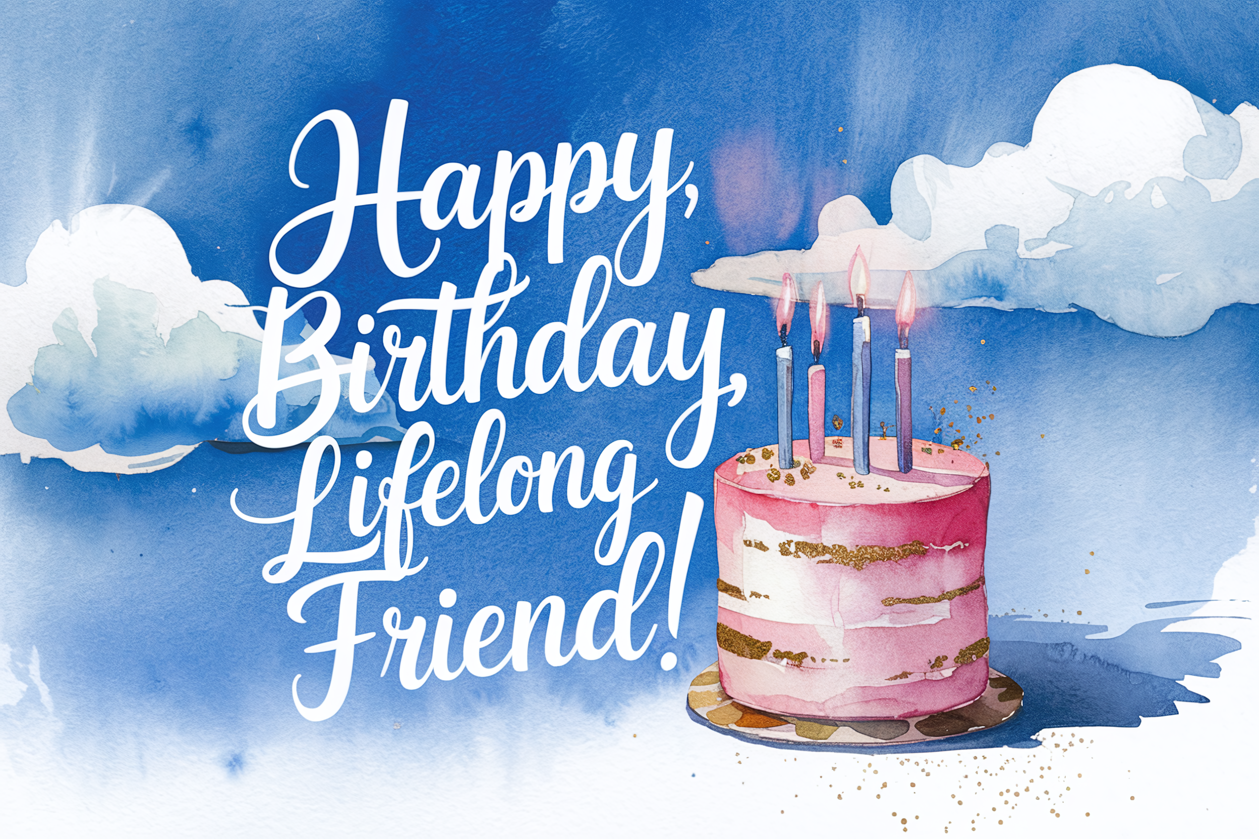 Watercolor Birthday Cake for a Lifelong Friend