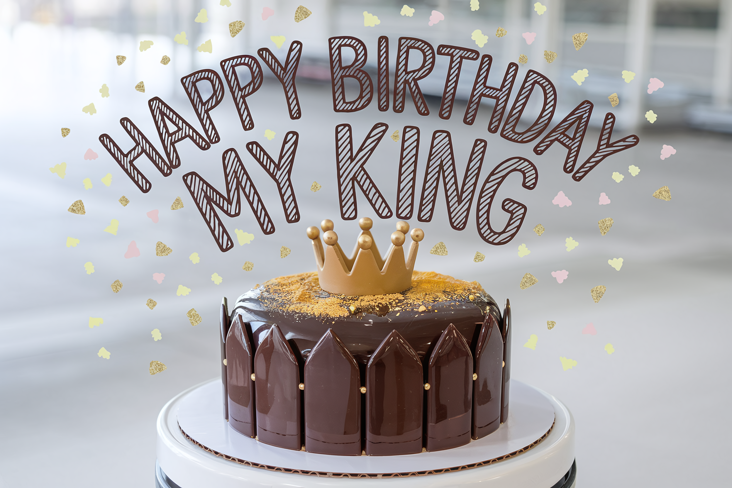 Happy Birthday My King Chocolate Cake