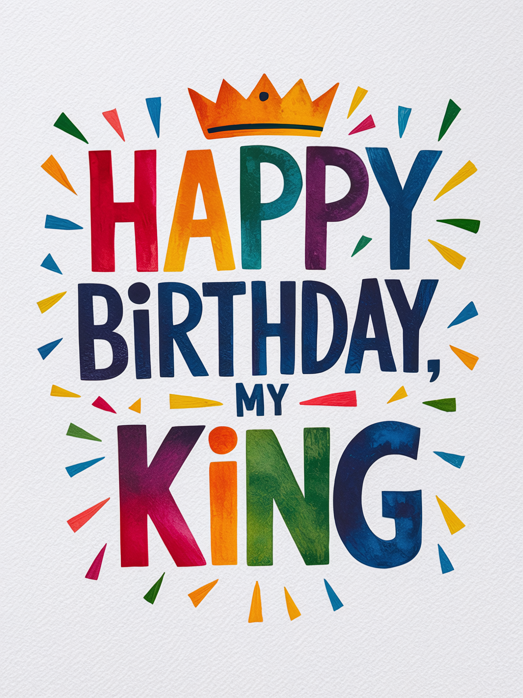 Watercolor Happy Birthday King Greeting Card
