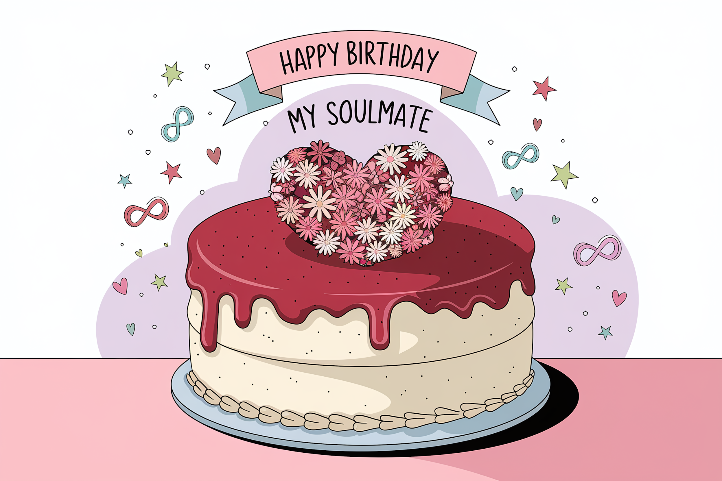Happy Birthday Soulmate Cake