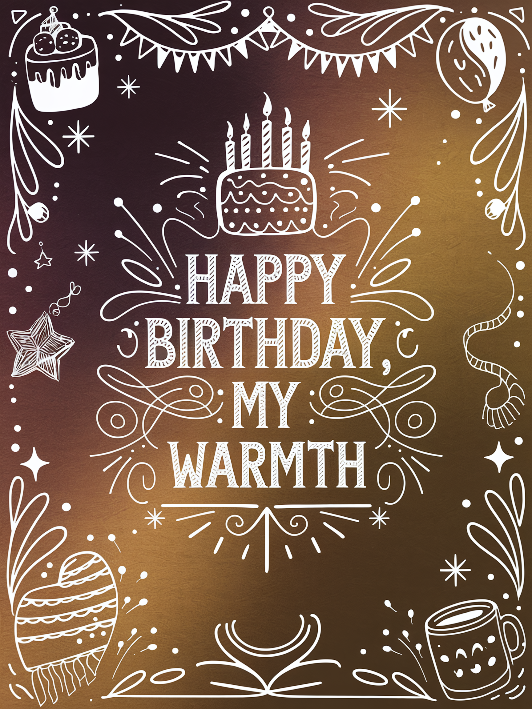Happy Birthday Greeting Card with Warmth Theme