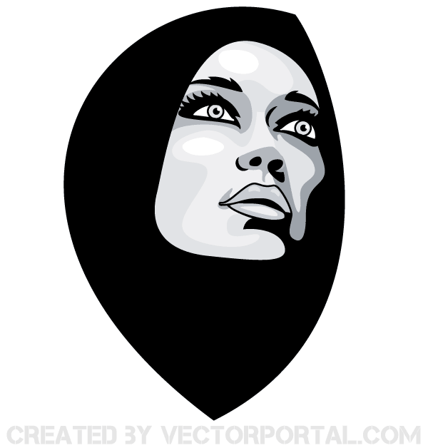 Woman in Burka Vector Art
