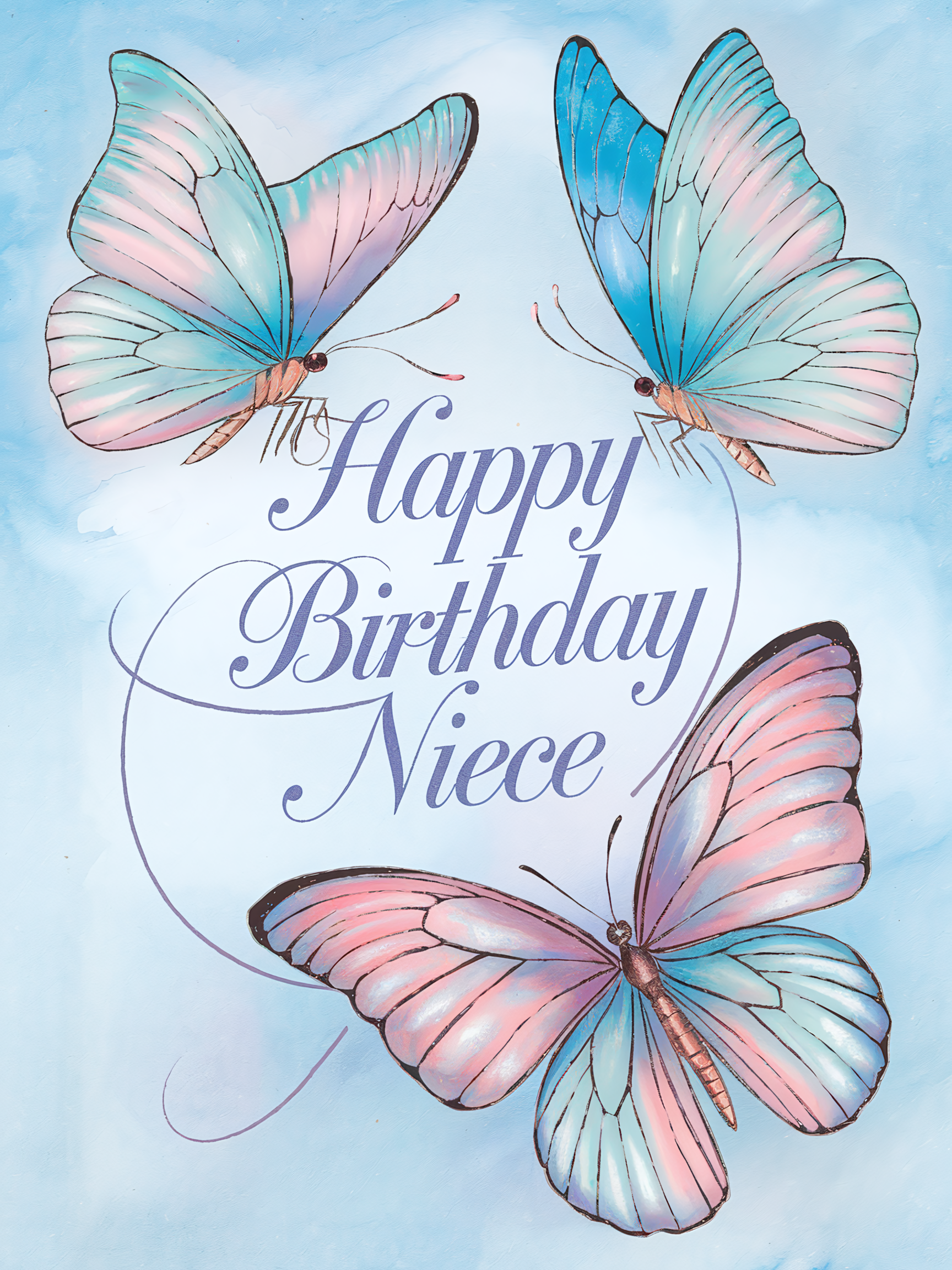 Happy Birthday Niece Card with Butterflies