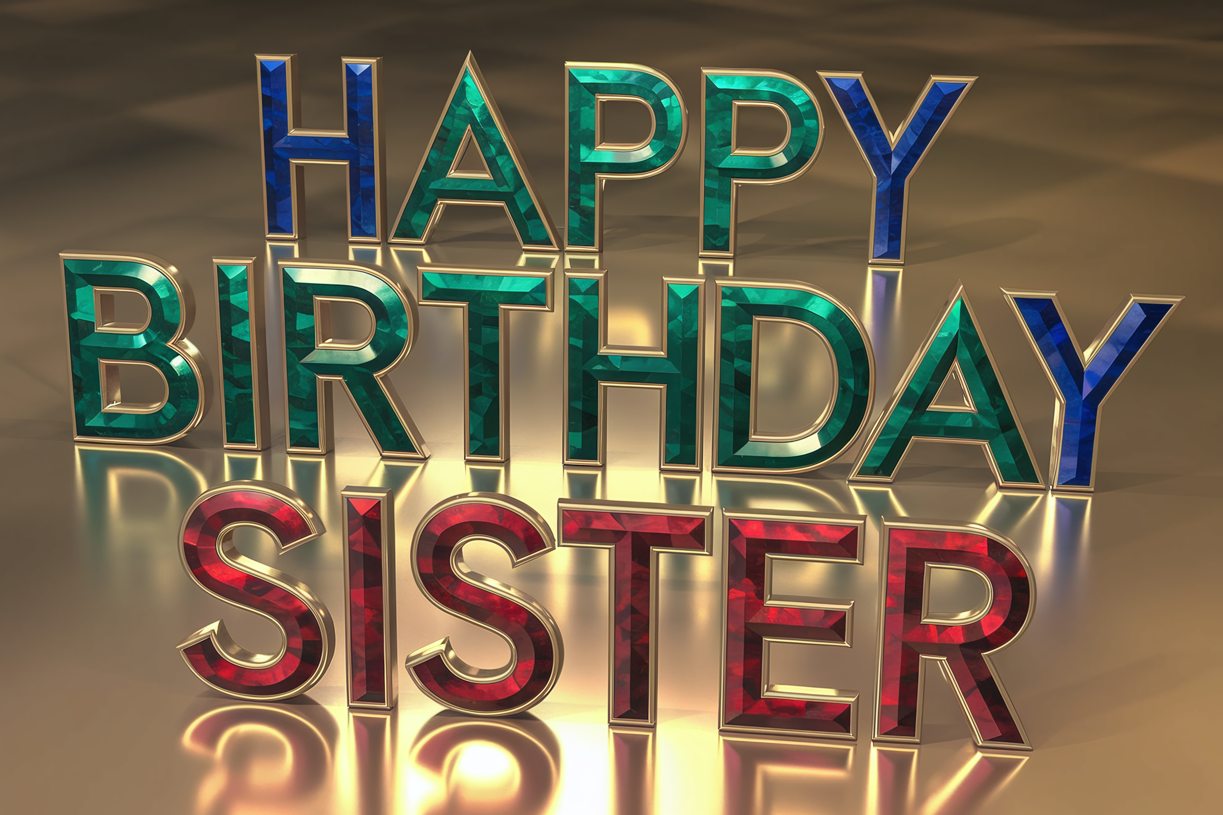Happy Birthday Sister Jewel Text