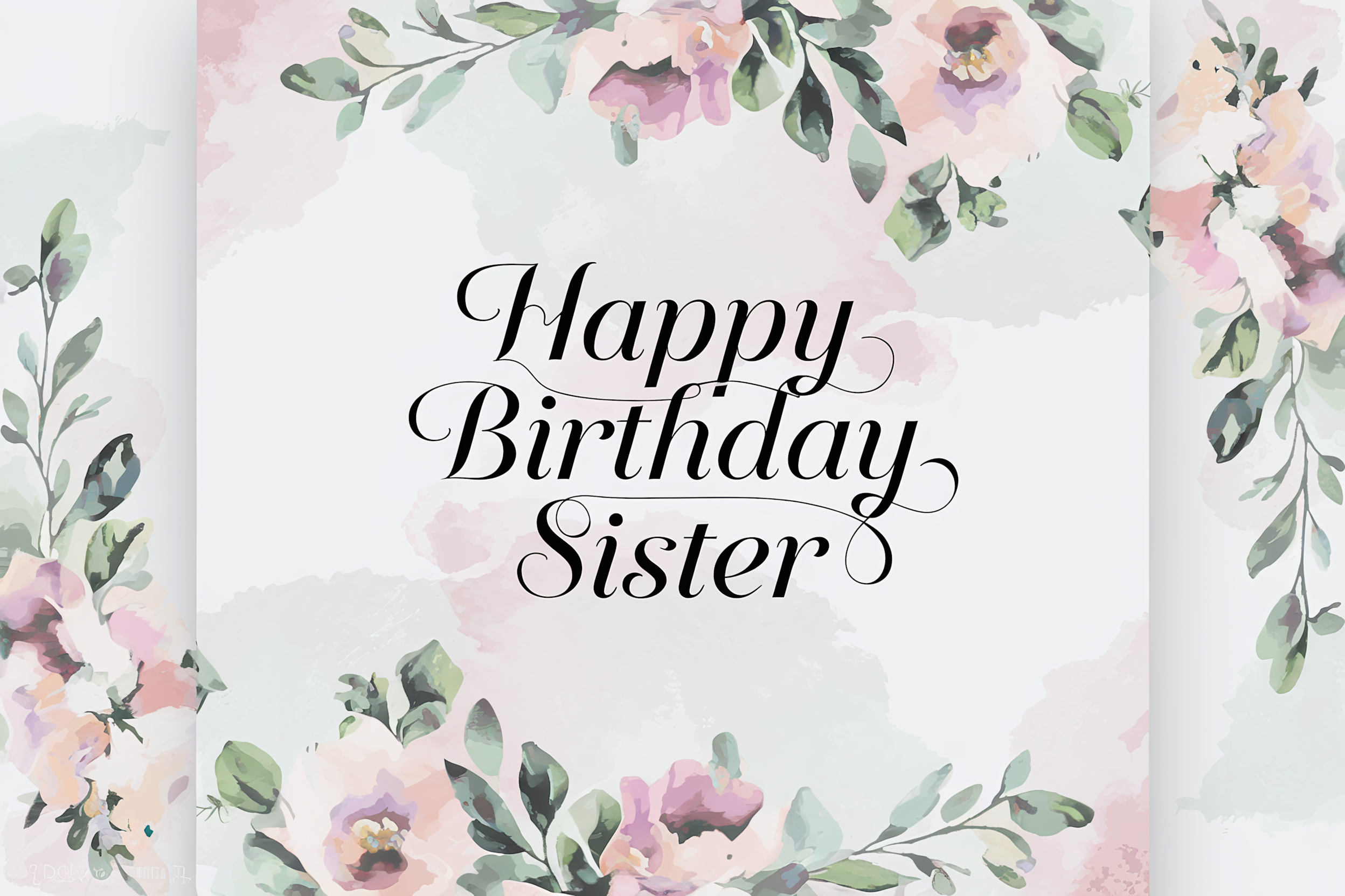 Pastel Floral Birthday Card for Sister