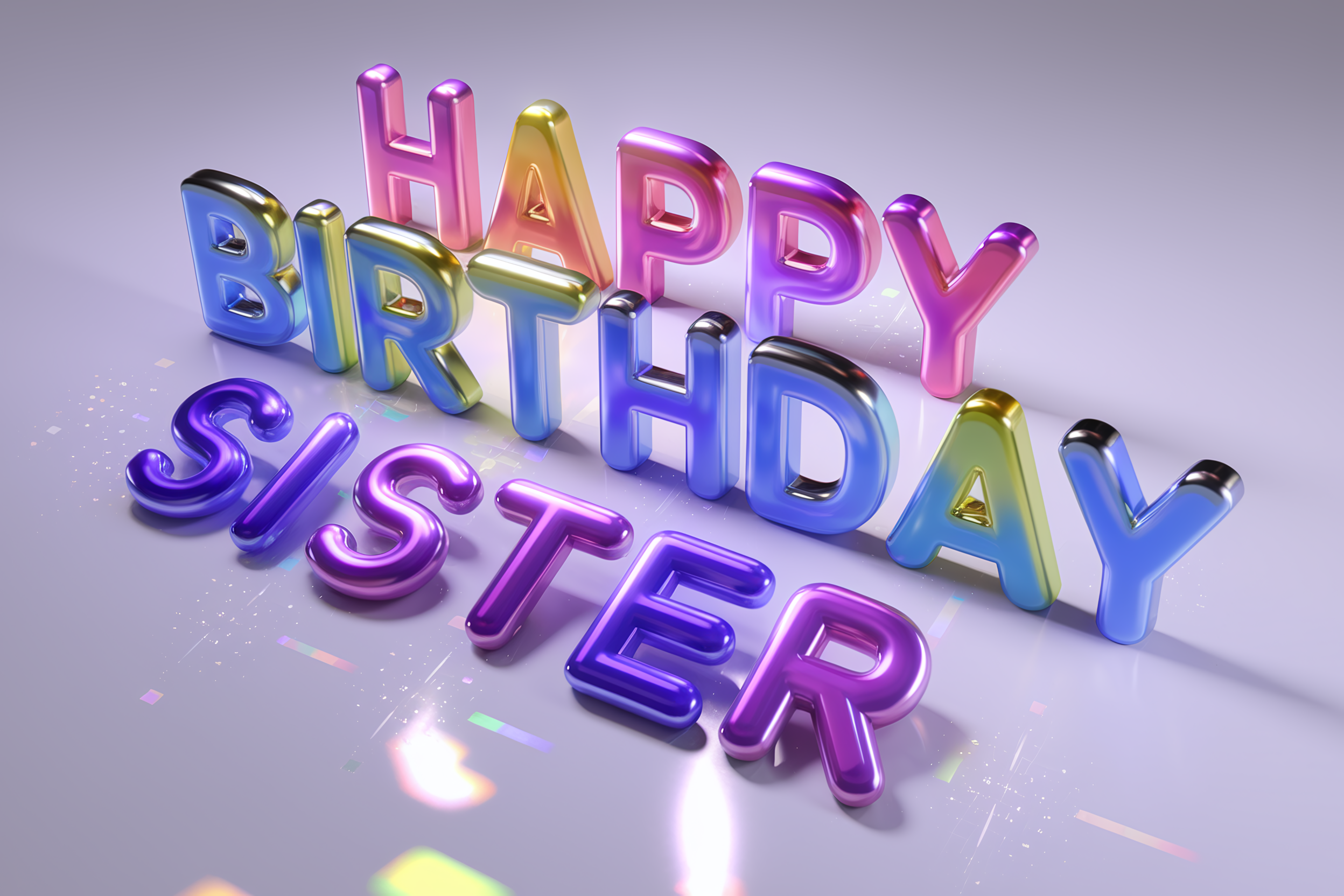 Happy Birthday Sister 3D Render