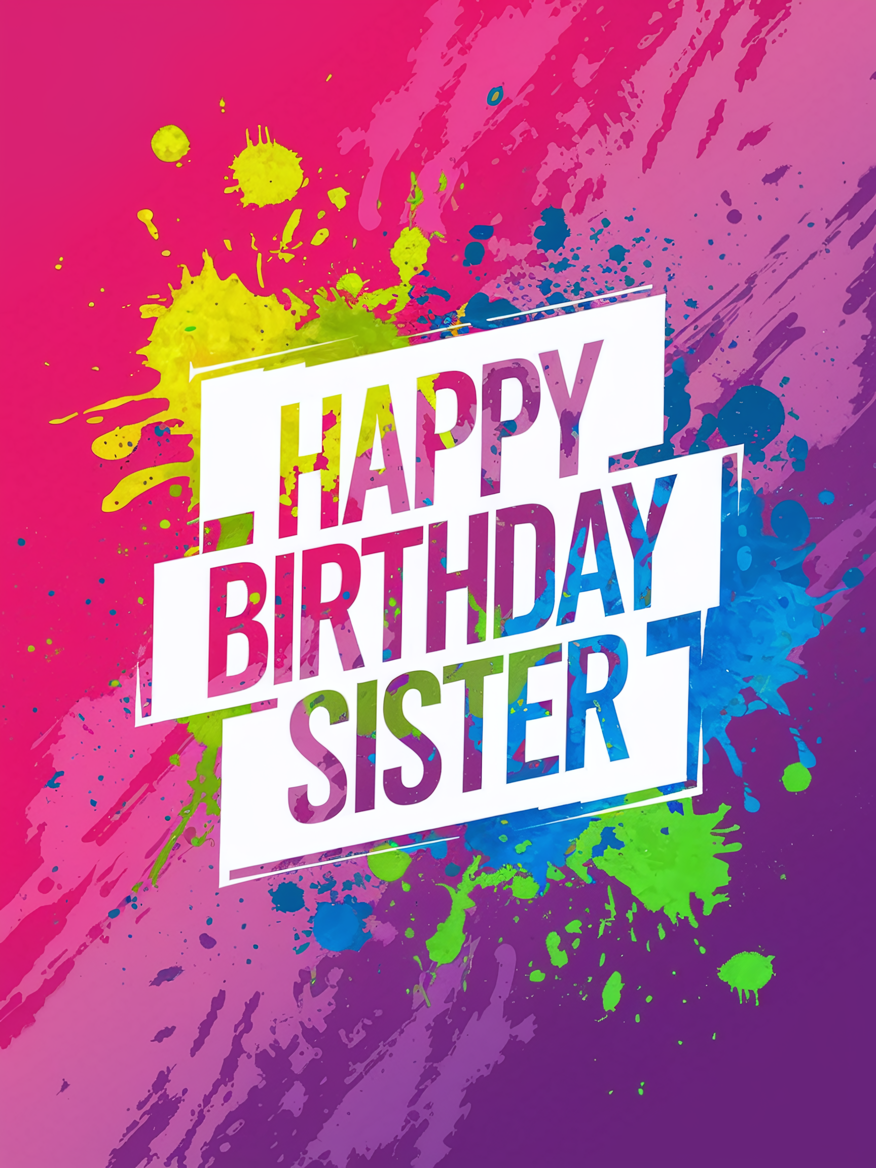 Watercolor Happy Birthday Sister Card