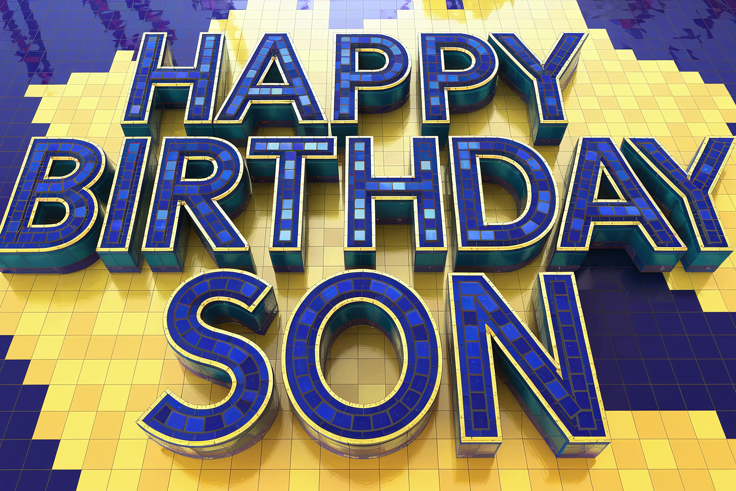 Happy Birthday Son Mosaic Sign