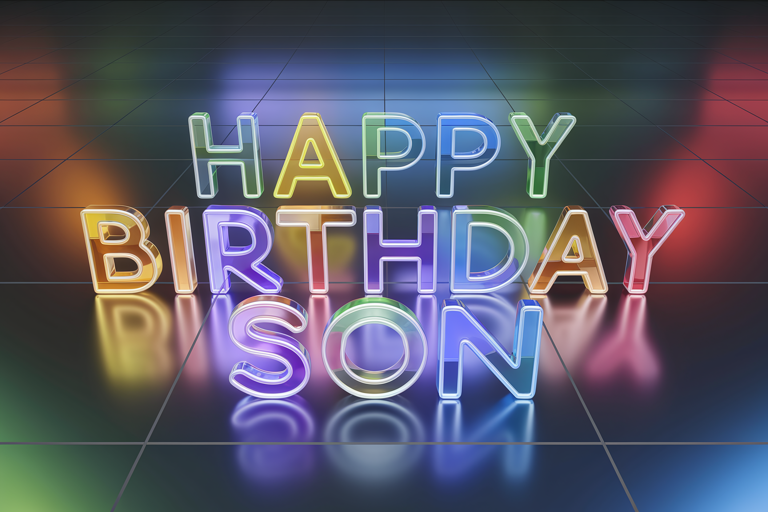 3D Rendered Happy Birthday Son Sign