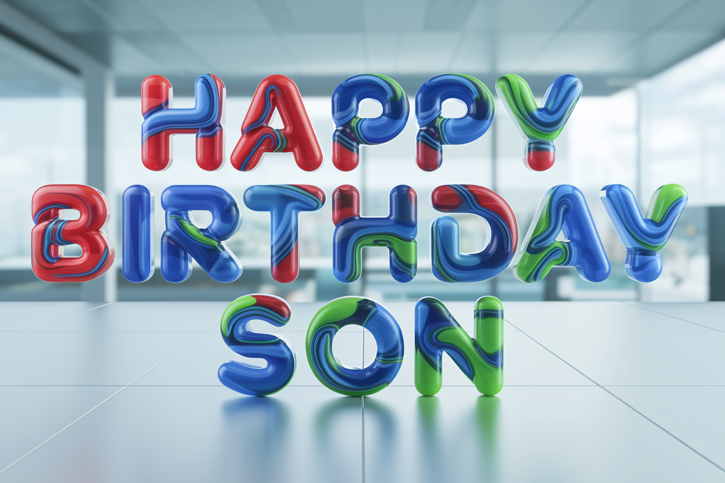 3D Happy Birthday Son Letters for Greeting Card