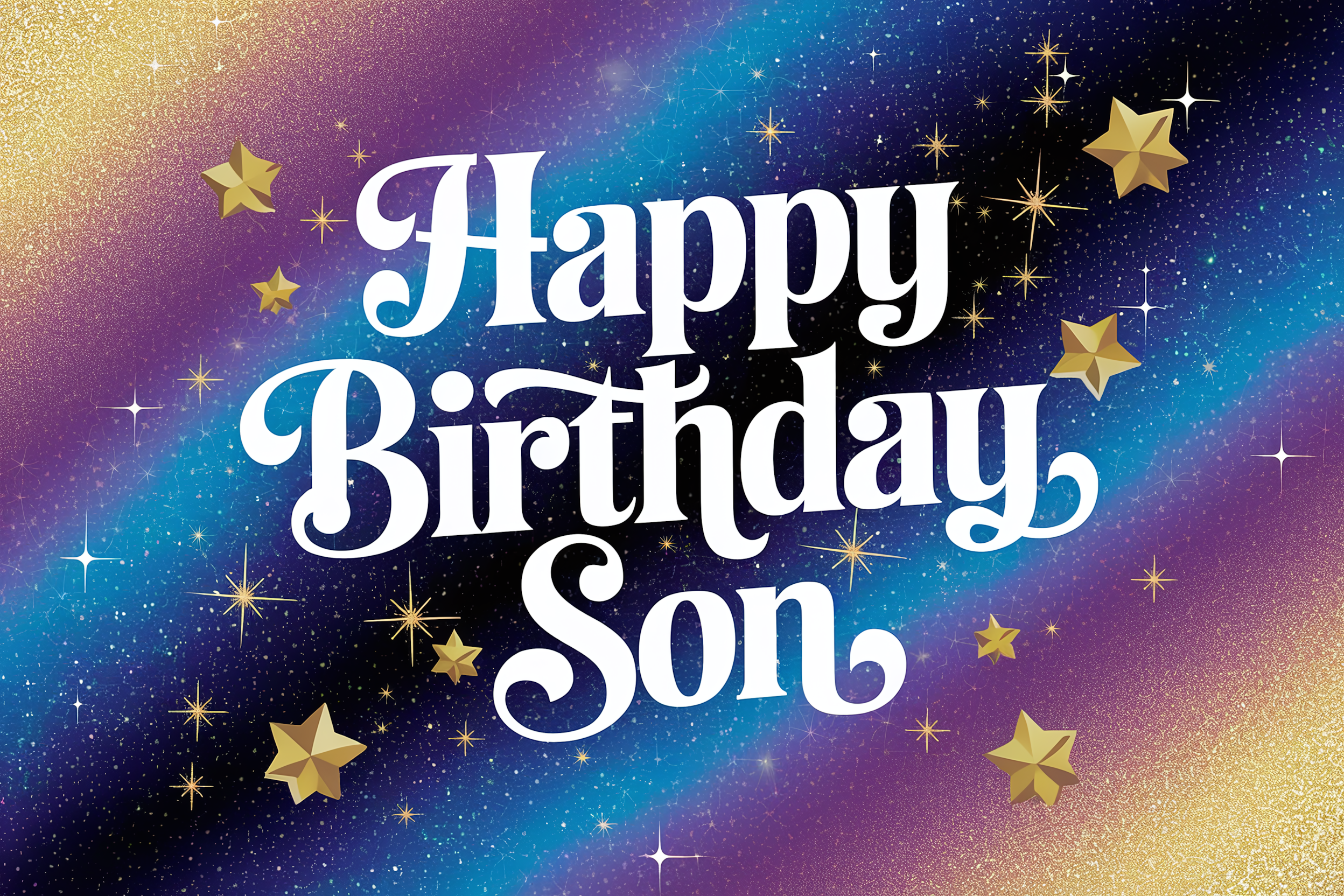 Happy Birthday Son Galaxy Card Design
